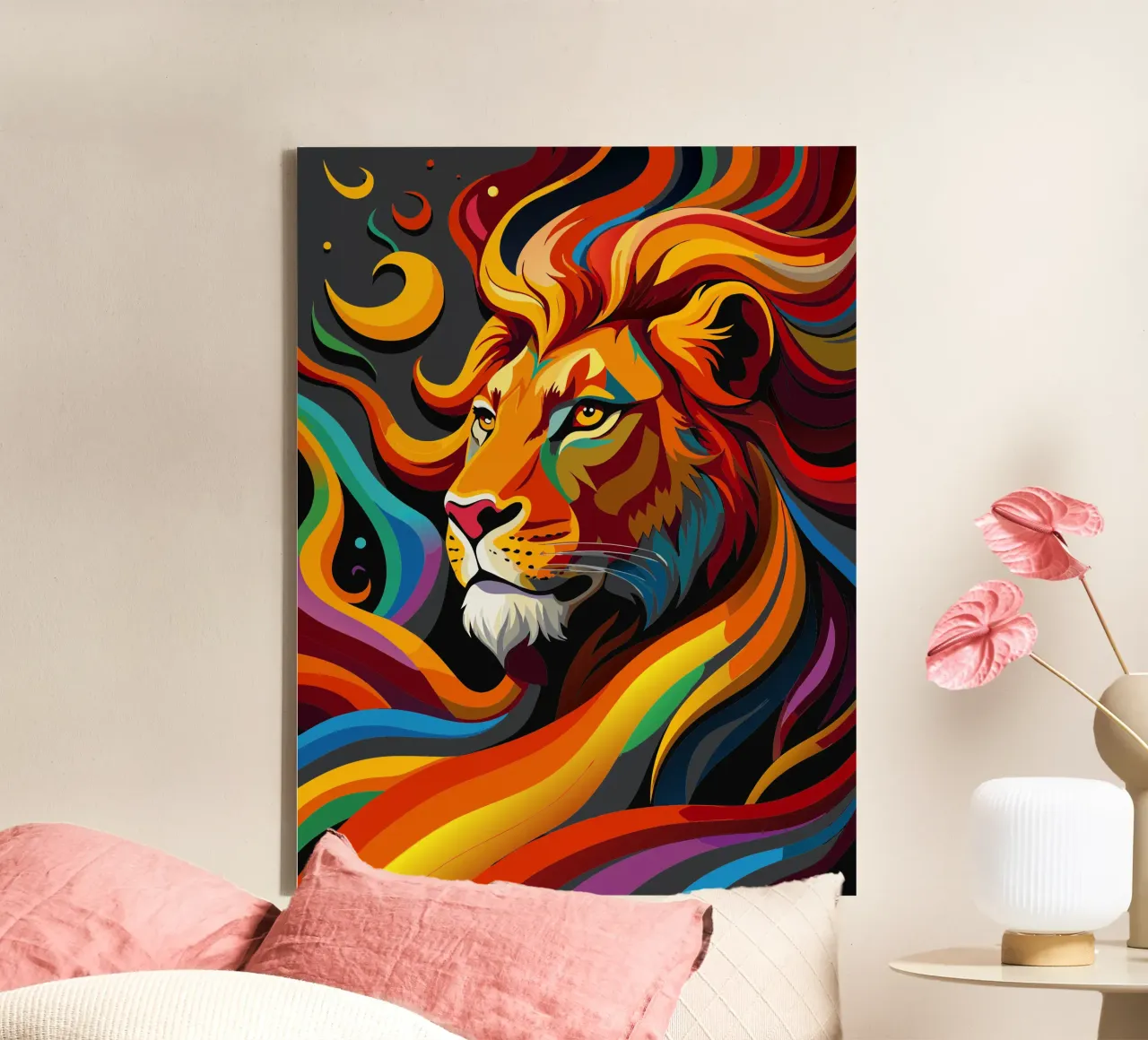 leeuwen vector fullcolor canvas van onelife