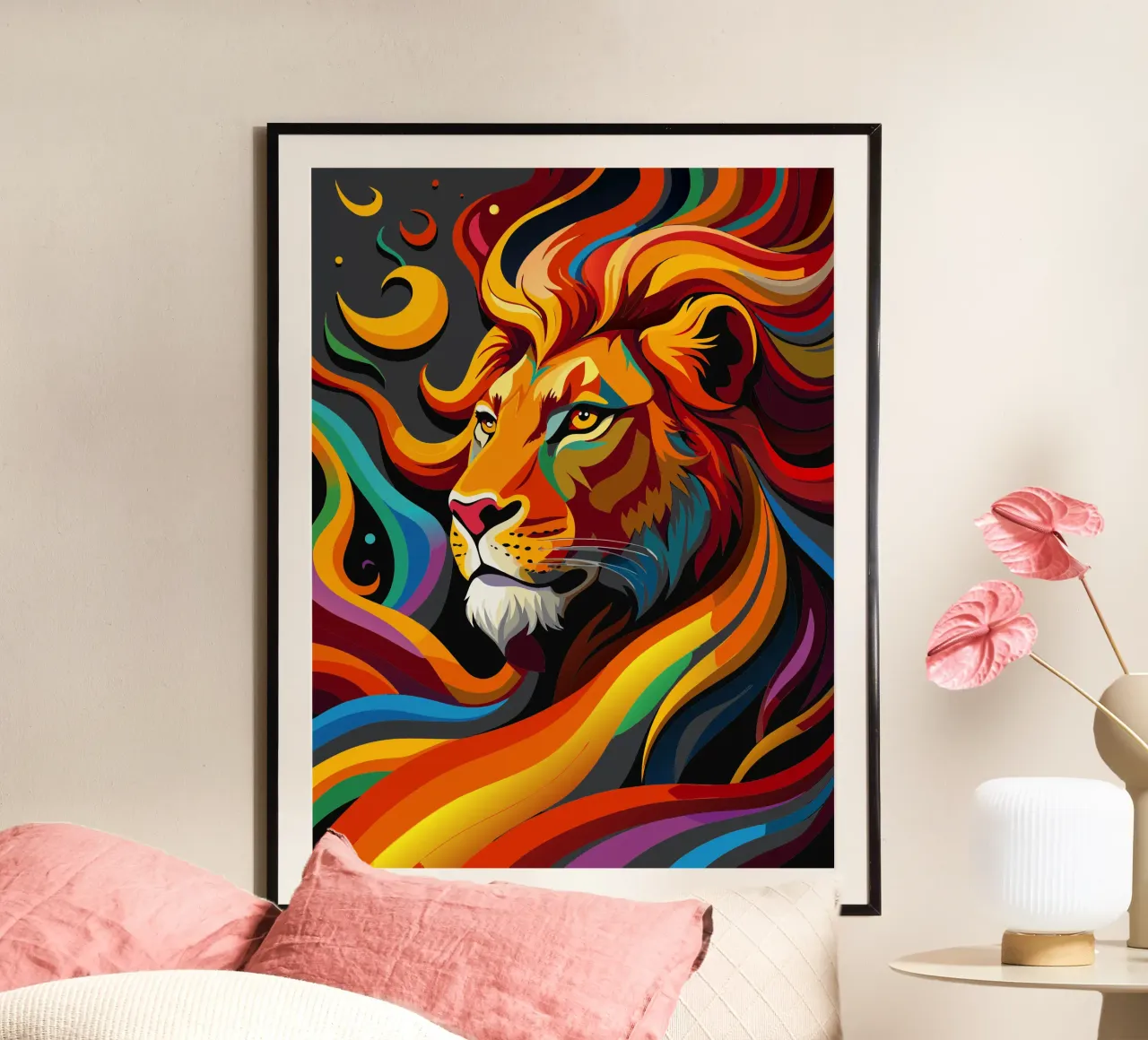 leeuwen vector fullcolor poster van onelife