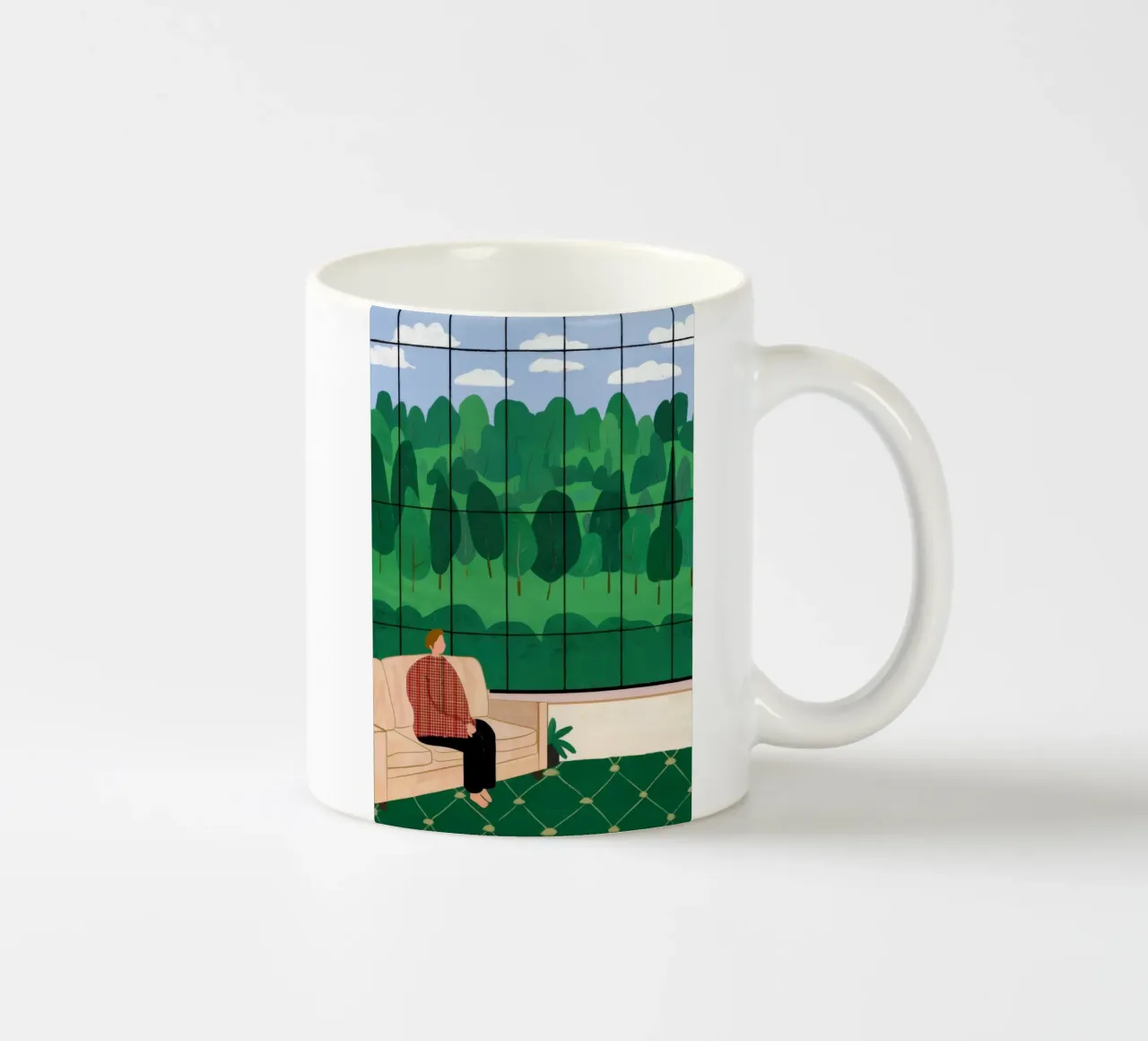 Contemplazione sul pavimento a scacchi tazza in ceramica da Marigold Tiga