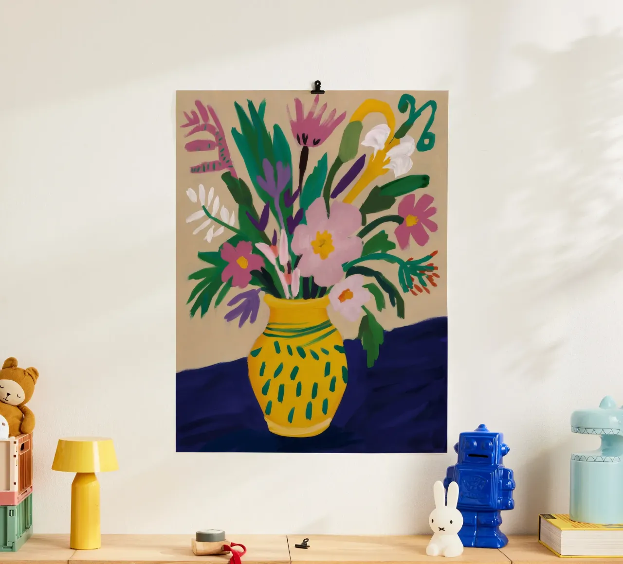 Vase jaune fleurs sauvages hahnemühle de Stone Decade