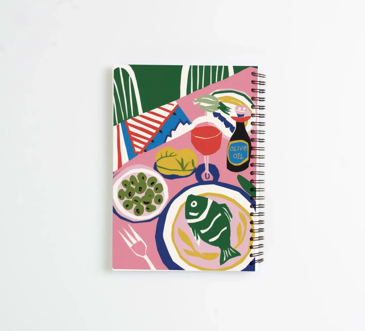 Fish Dinner for One spiral notebook by Muse Artworks