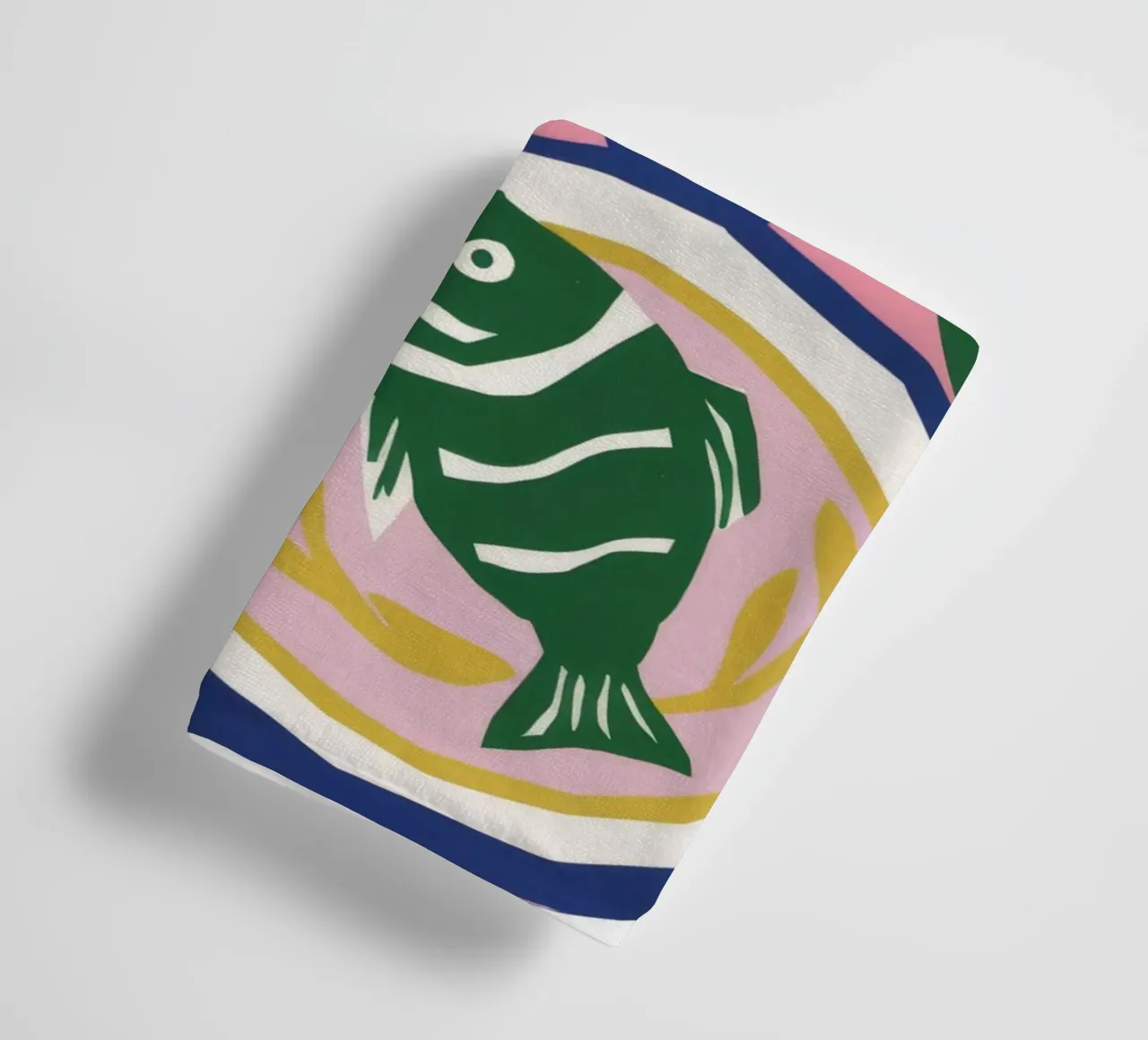 Cena di pesce per una persona asciugamano da bagno da Muse Artworks