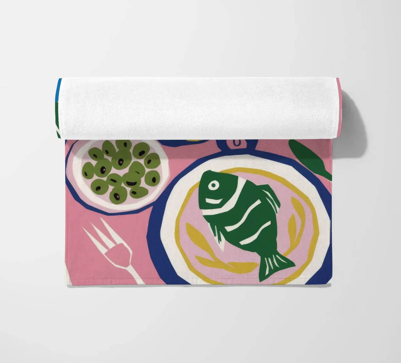 Cena di pesce per una persona telo mare da Muse Artworks