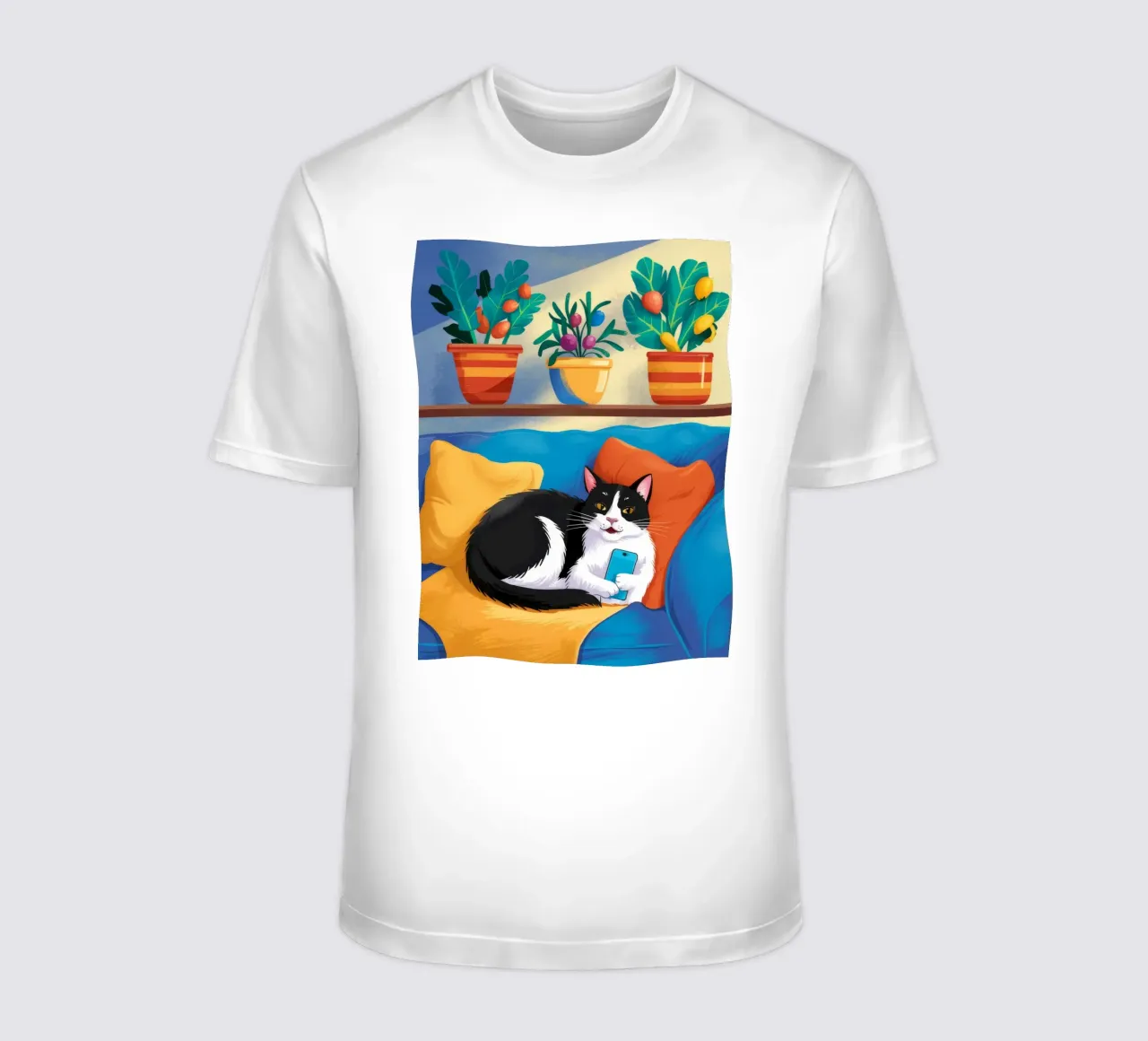 Tuxedo Cat Reading t-shirt by FadeAura