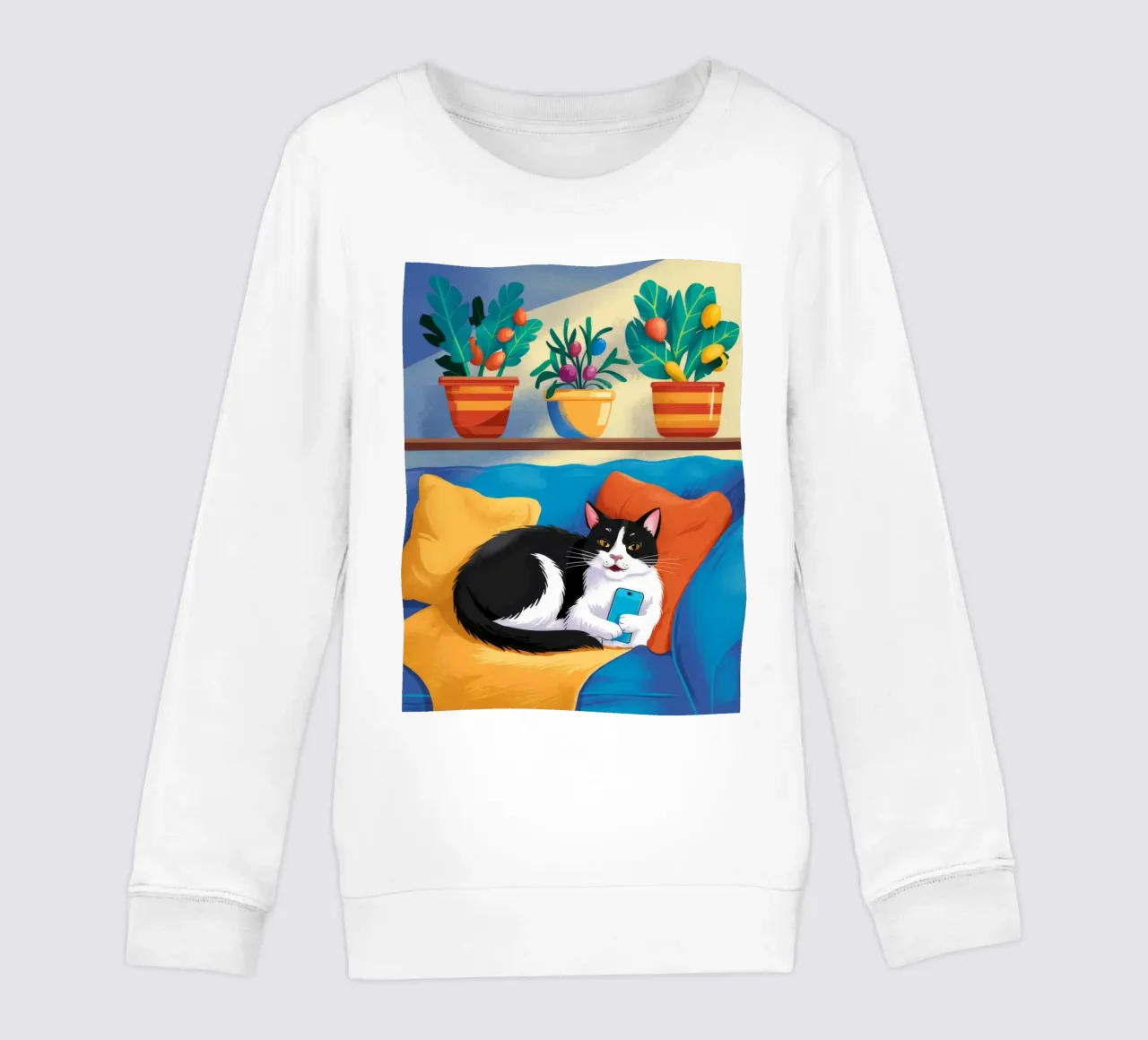 Lettura del gatto Tuxedo felpa bambino da FadeAura