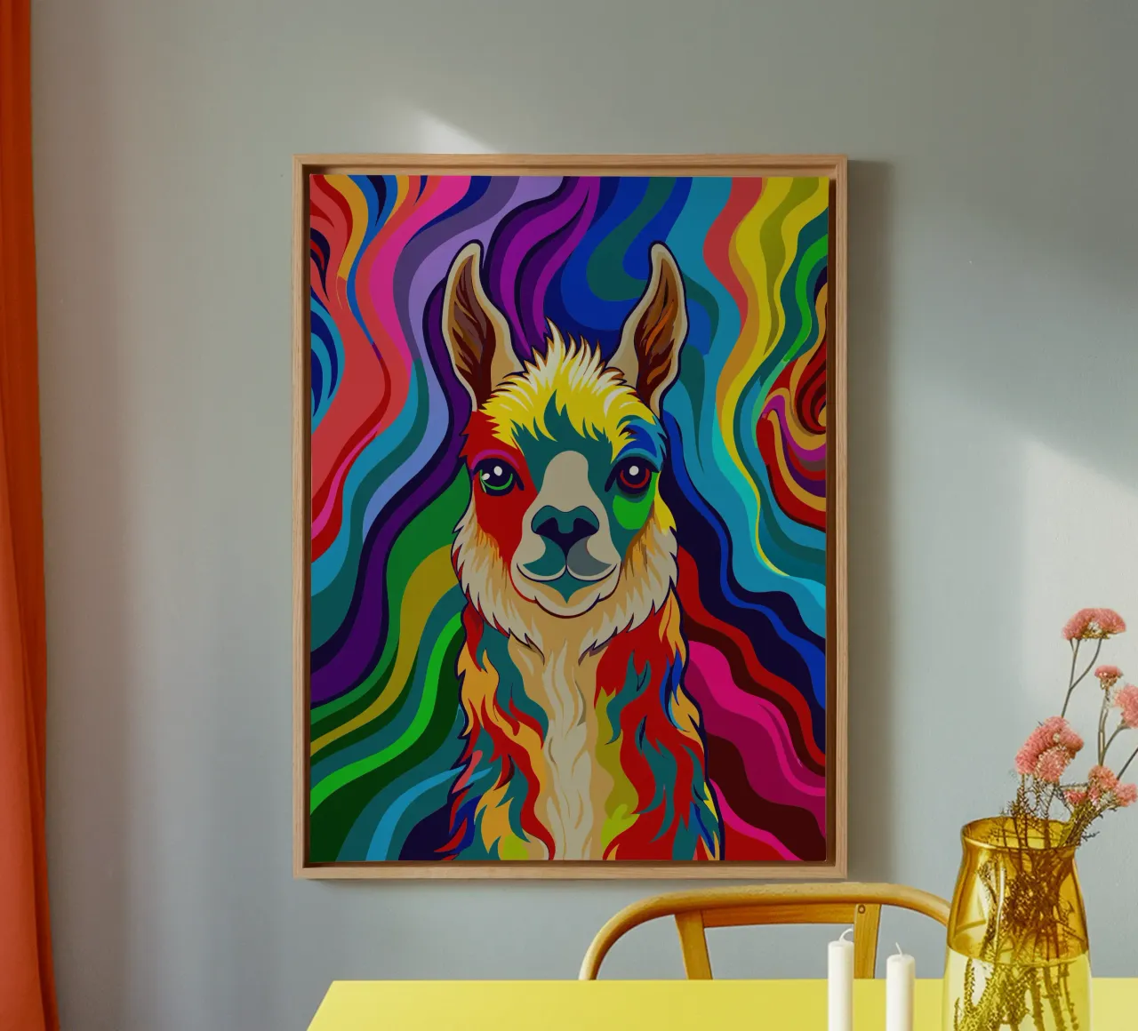 vlam vector fullcolor canvas met Baklijst van onelife