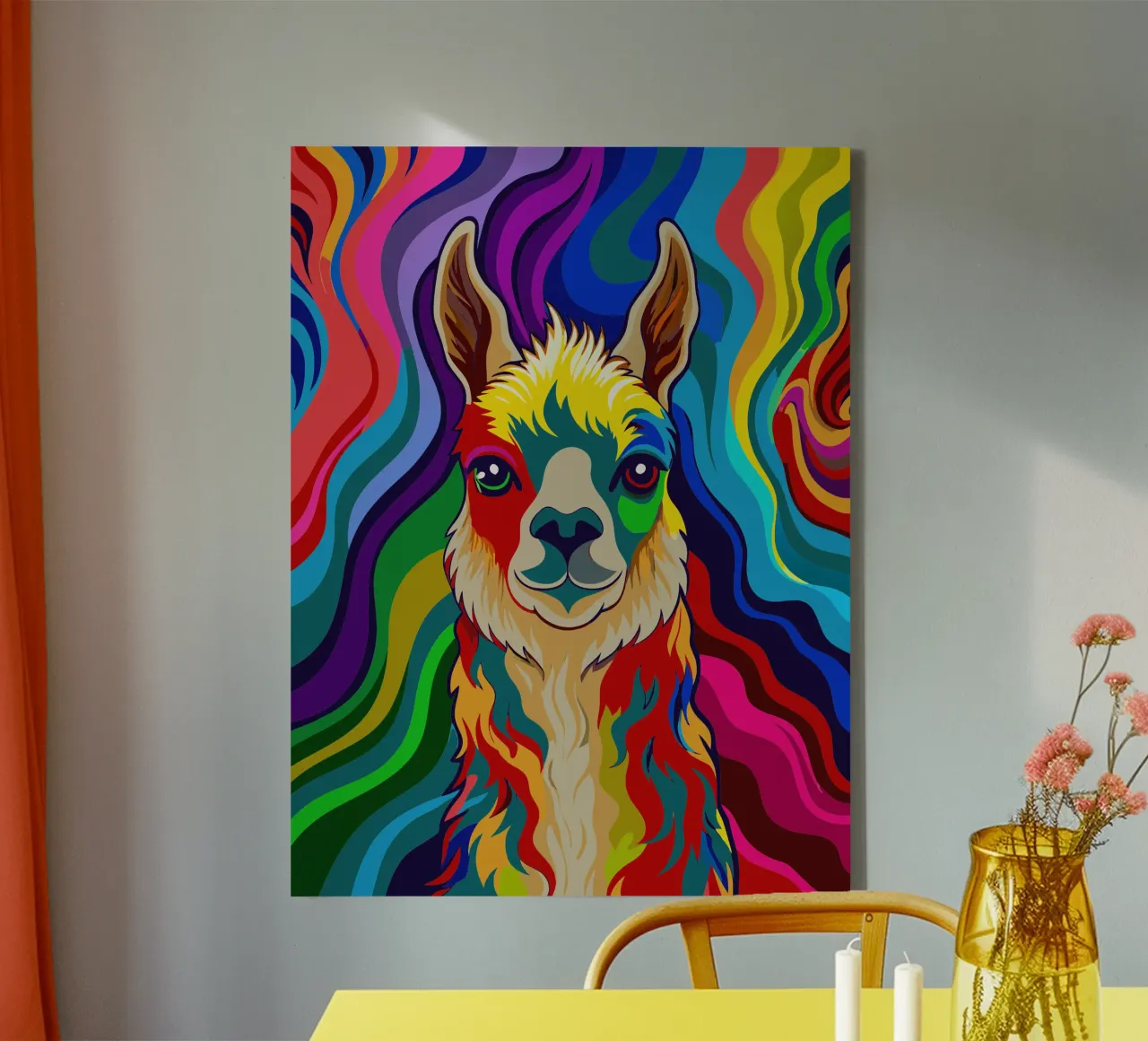 vlam vector fullcolor canvas met Baklijst van onelife