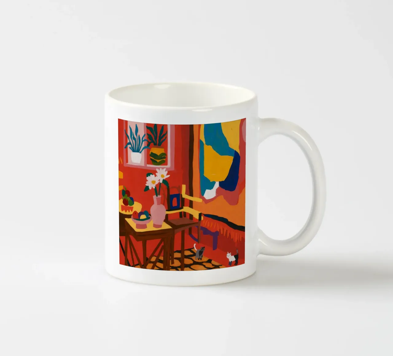 Rosso astratto per interni tazza in ceramica da Stone Decade