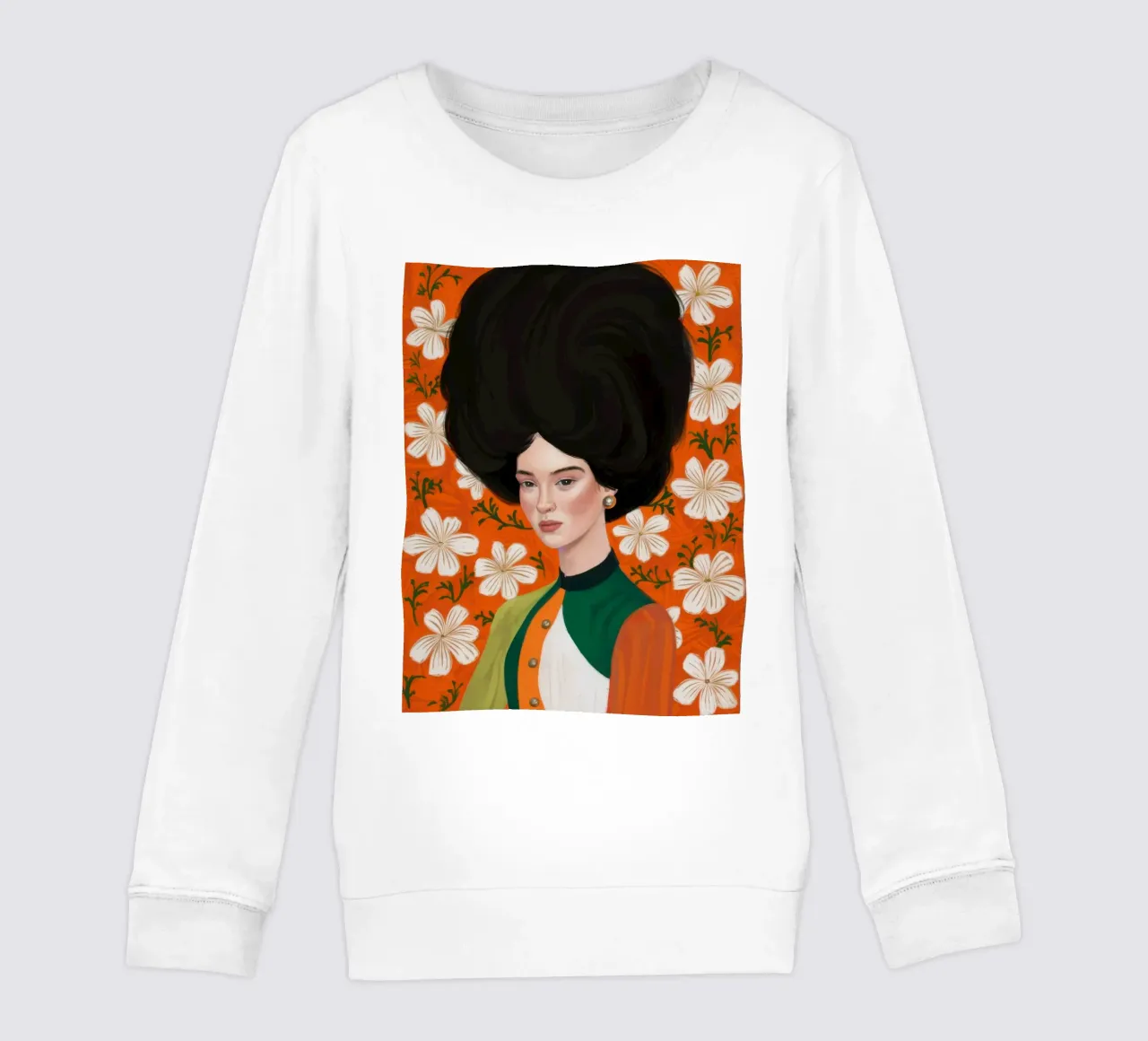 Floral Afro Queen kids sweatshirt by Marigold Tiga