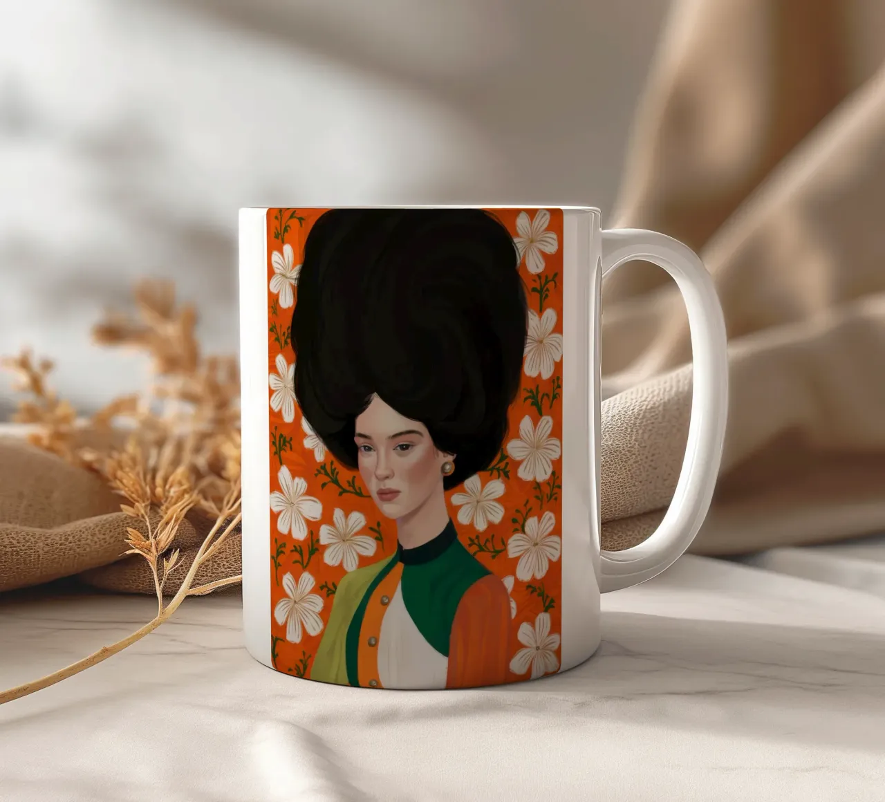 Regina afro floreale tazza in ceramica da Marigold Tiga