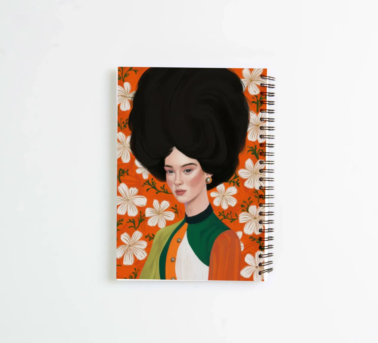 Floral Afro Queen spiral notebook by Marigold Tiga
