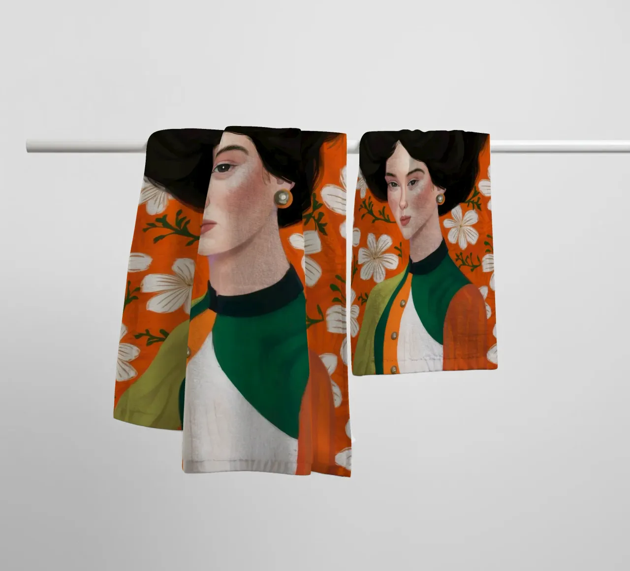 Floral Afro Queen towel by Marigold Tiga