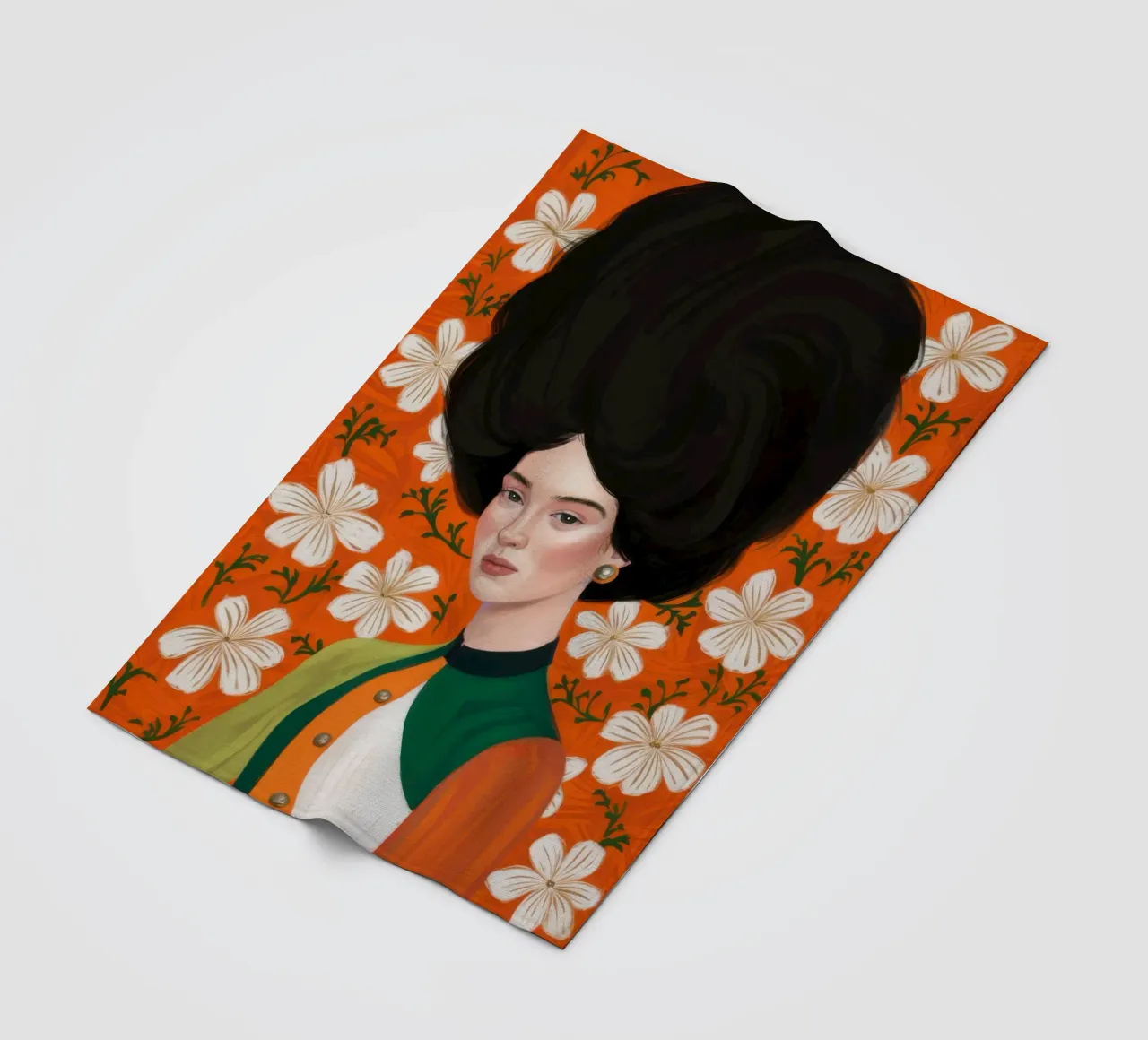 Floral Afro Queen fleece blanket by Marigold Tiga