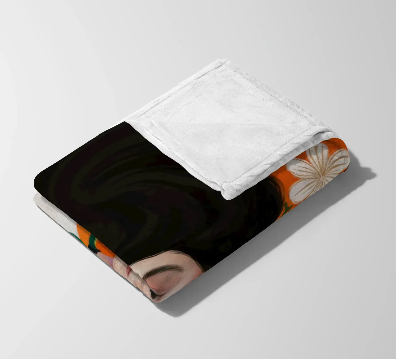 Floral Afro Queen fleece blanket by Marigold Tiga