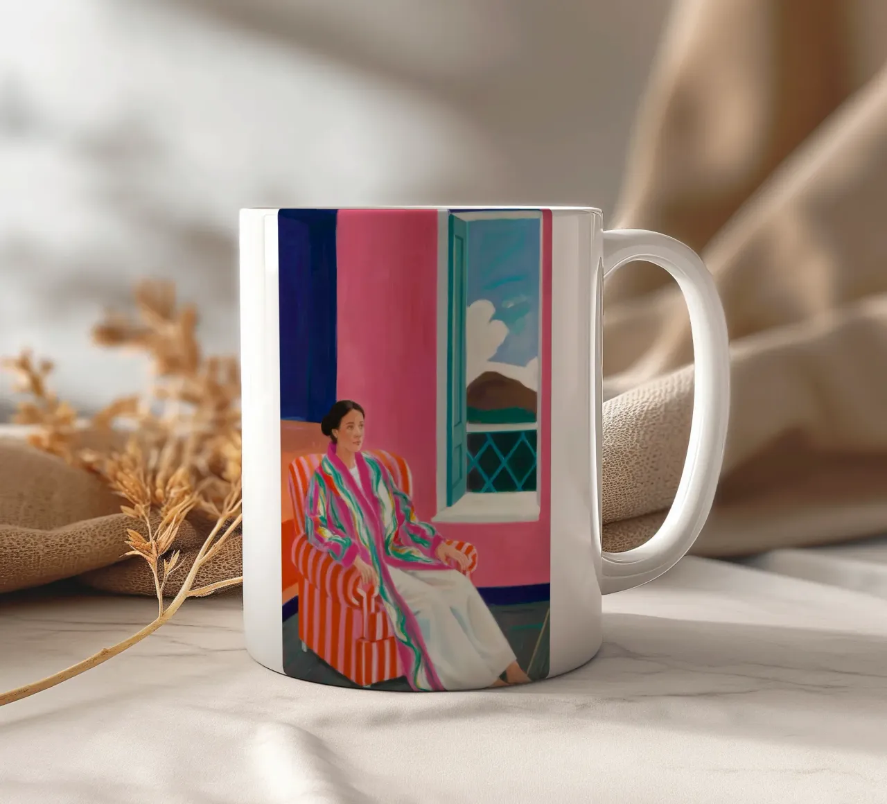 Abito a righe Repose tazza in ceramica da Stone Decade