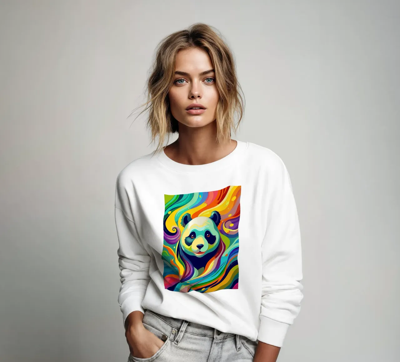 panda vettore fullcolor felpa da onelife