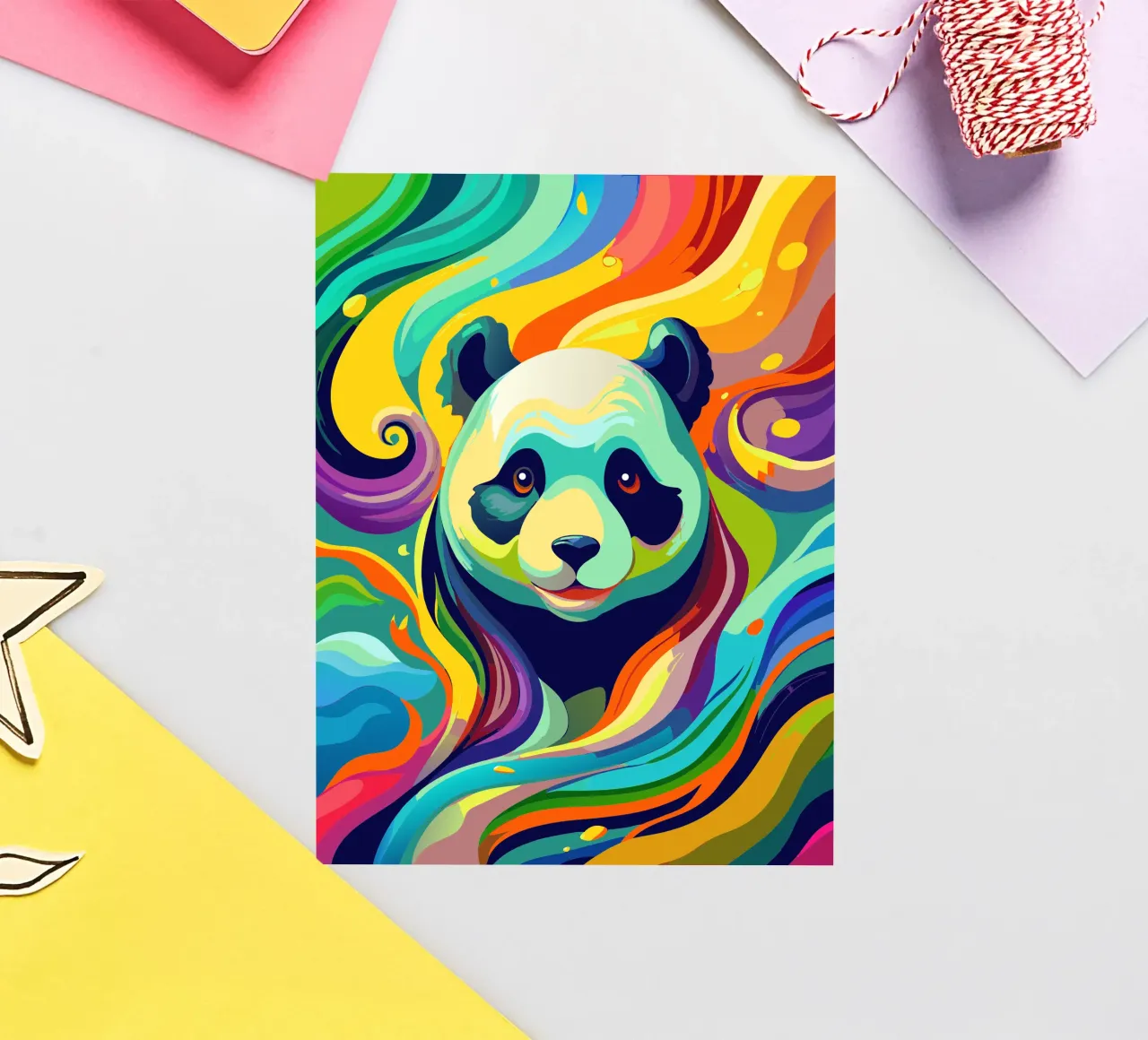 panda vectoriel fullcolor autocollant de onelife