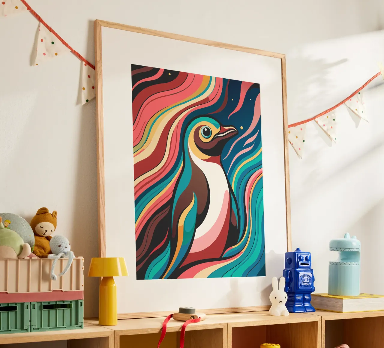 pinguino vettore fullcolor poster da onelife