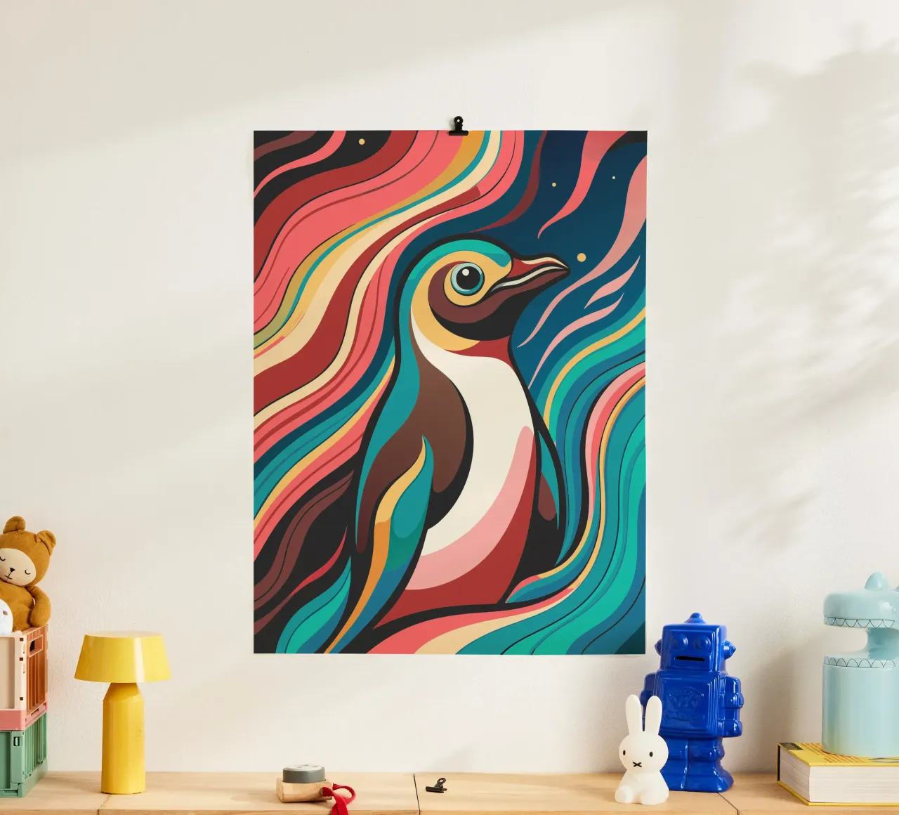 pinguino vettore fullcolor poster da onelife