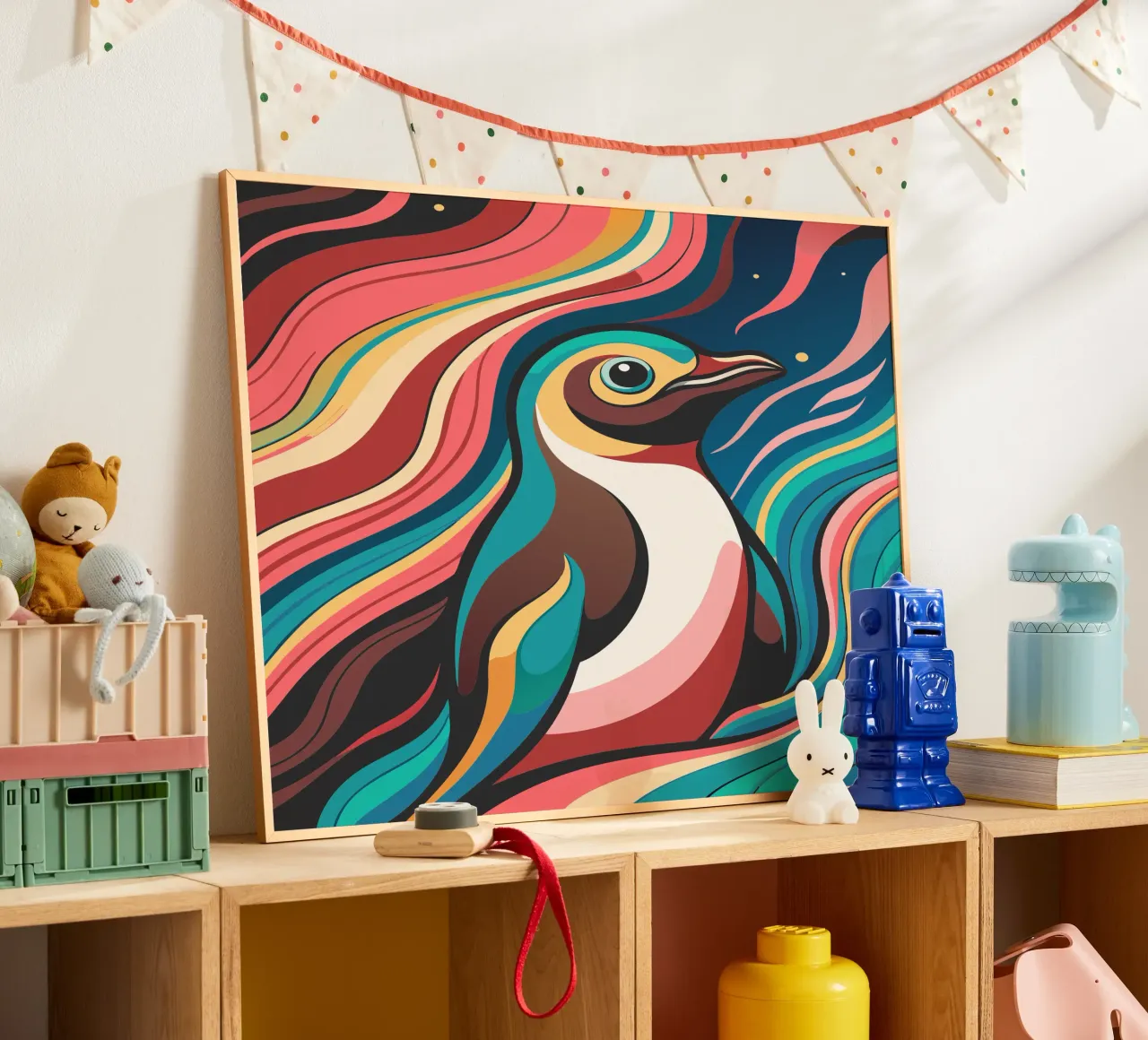 pinguino vettore fullcolor poster da onelife