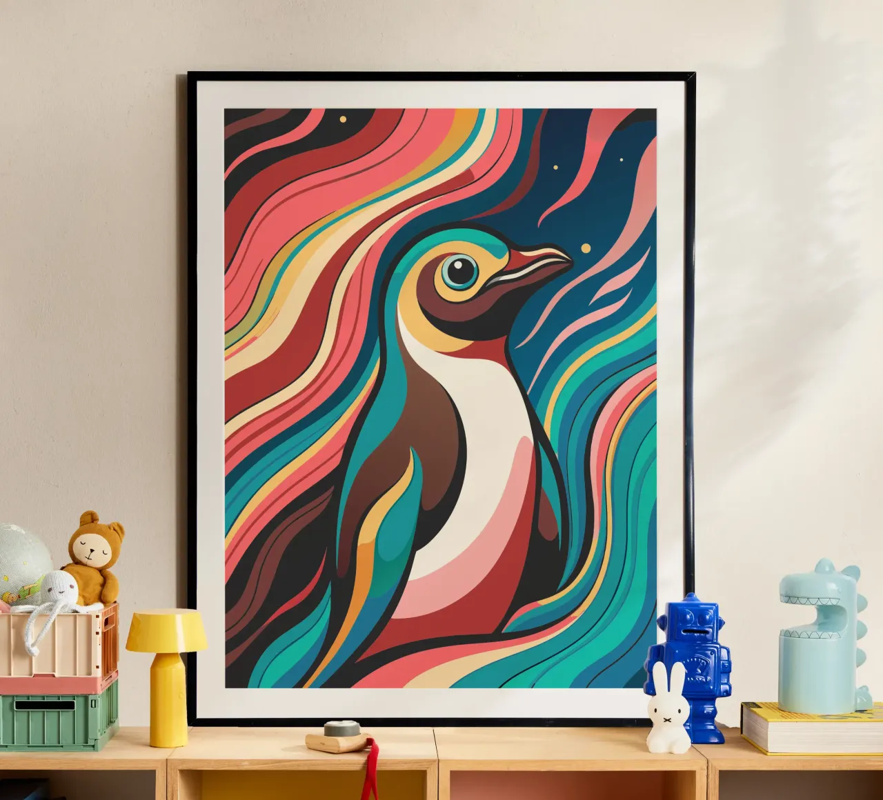 pinguino vettore fullcolor poster da onelife