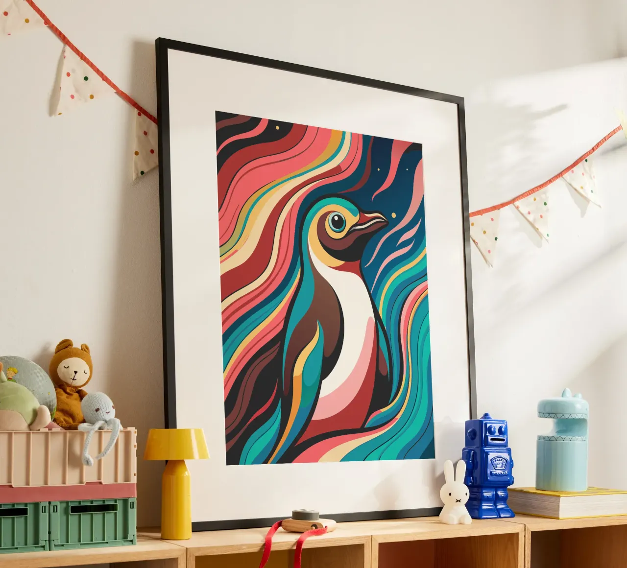 pinguino vettore fullcolor poster da onelife
