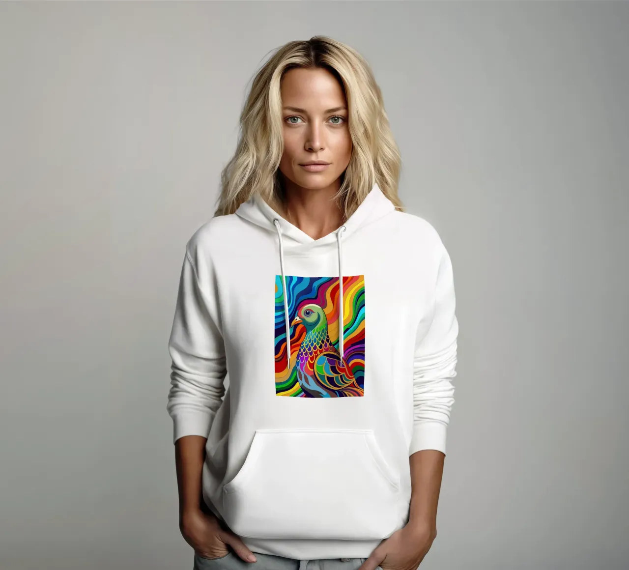 piccione vettore fullcolor felpa con cappuccio da onelife