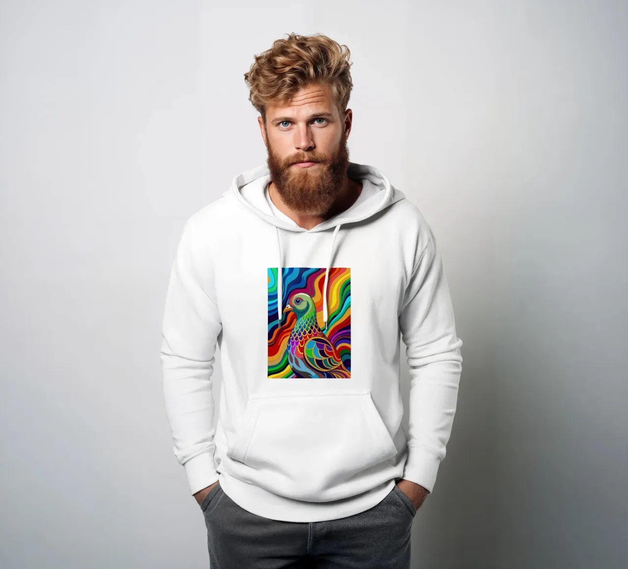 piccione vettore fullcolor felpa con cappuccio da onelife
