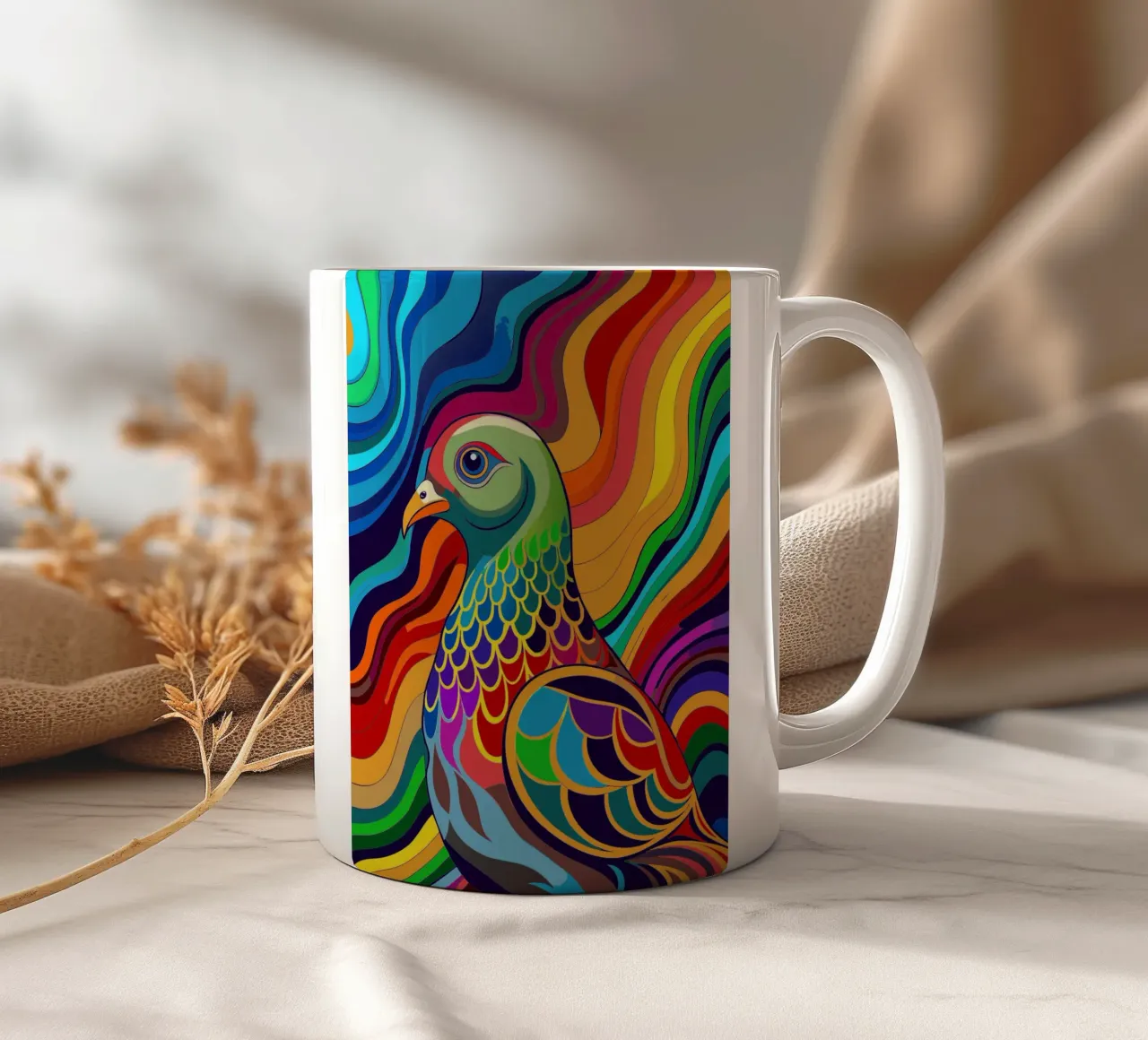 duif vector fullcolor keramische mok van onelife