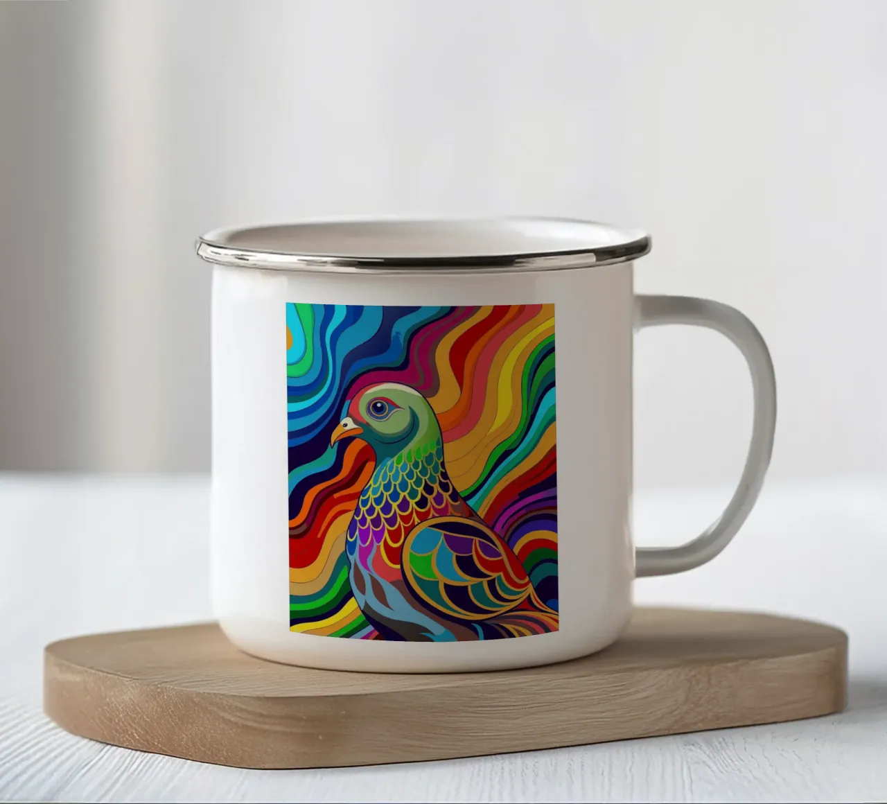 piccione vettore fullcolor tazza in smalto da onelife