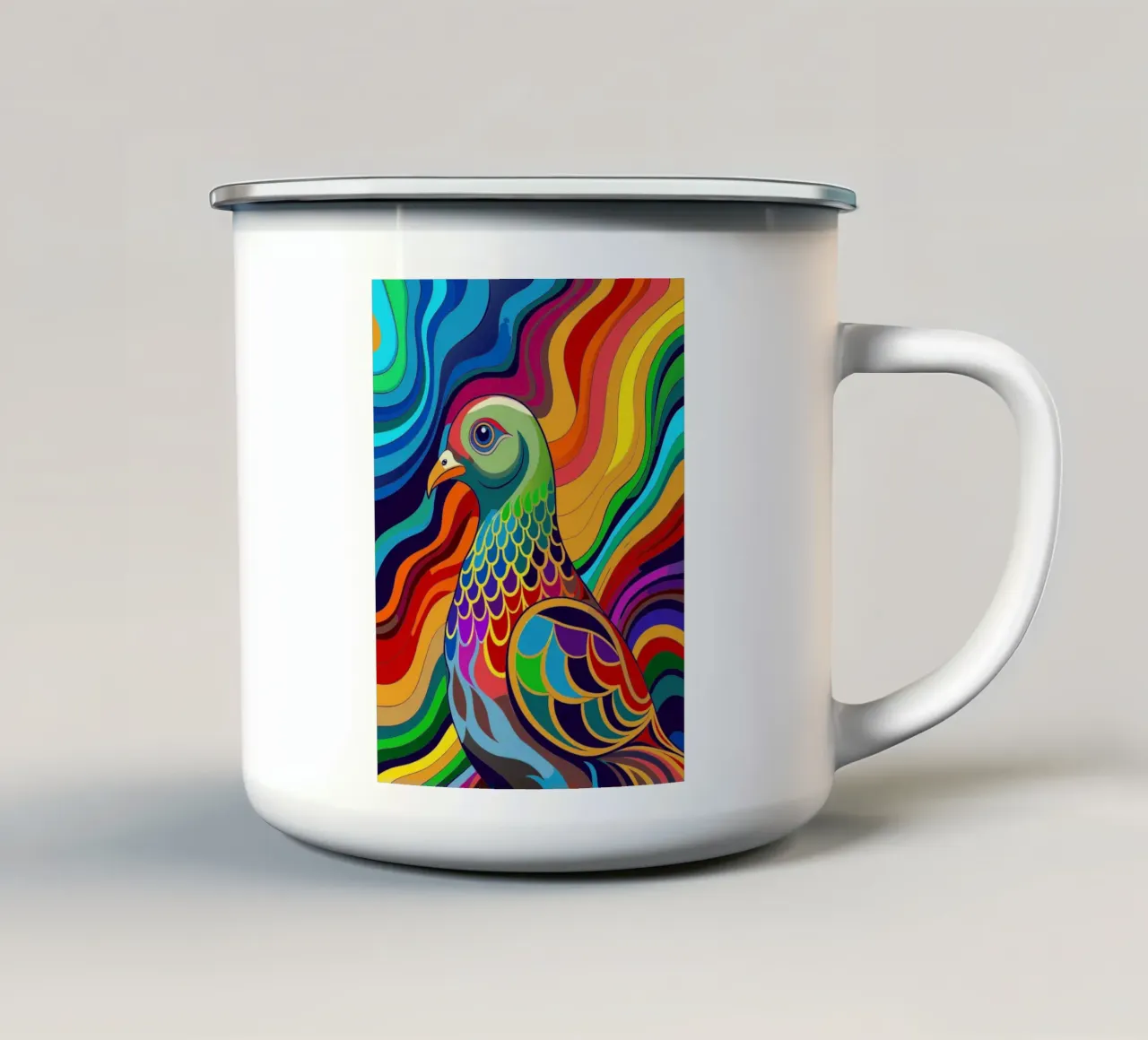piccione vettore fullcolor tazza in smalto da onelife