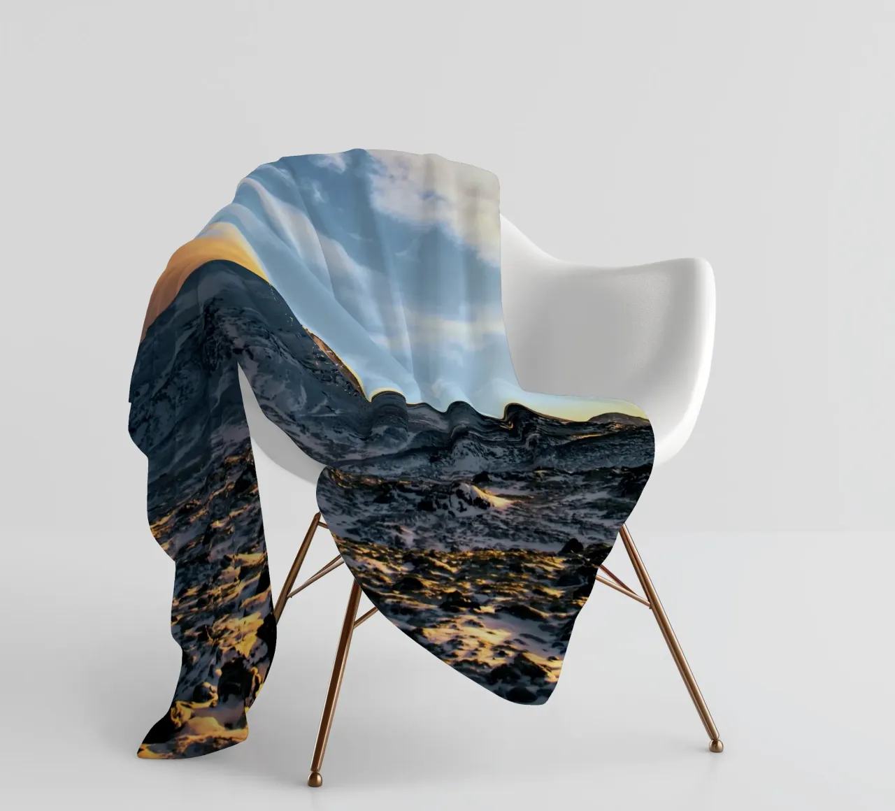 mountain snow with clouds fleece blanket by home of clouds
