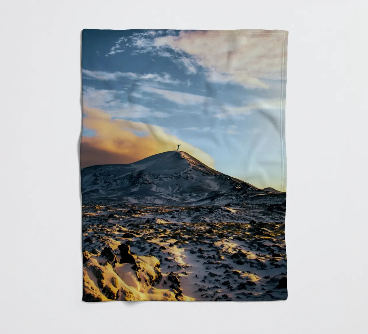 mountain snow with clouds fleece blanket by home of clouds