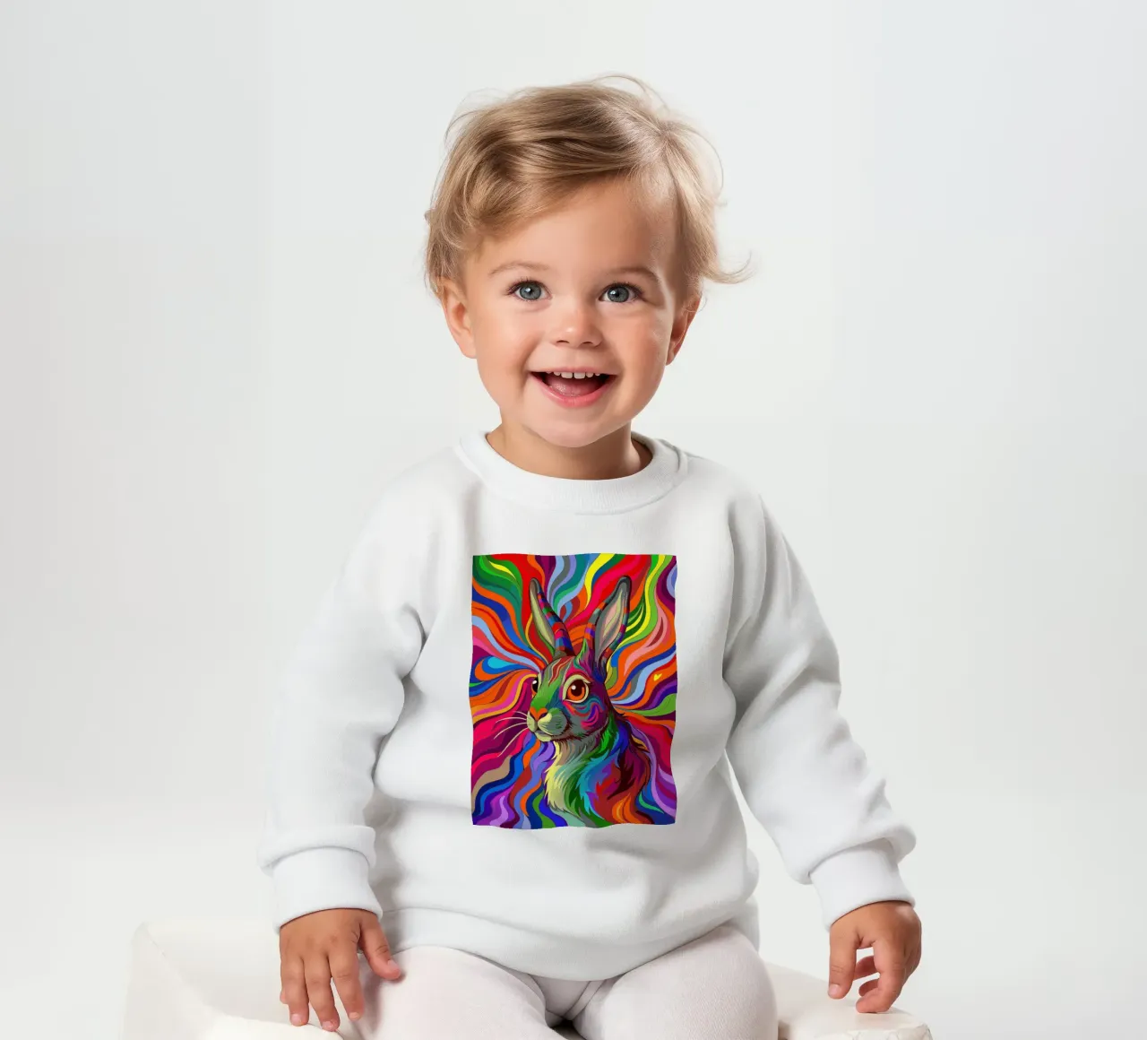 konijn vector fullcolor baby sweatshirt van onelife