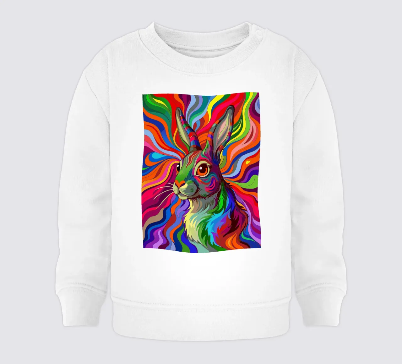 conejo vector a todo color sudadera de bebé de onelife