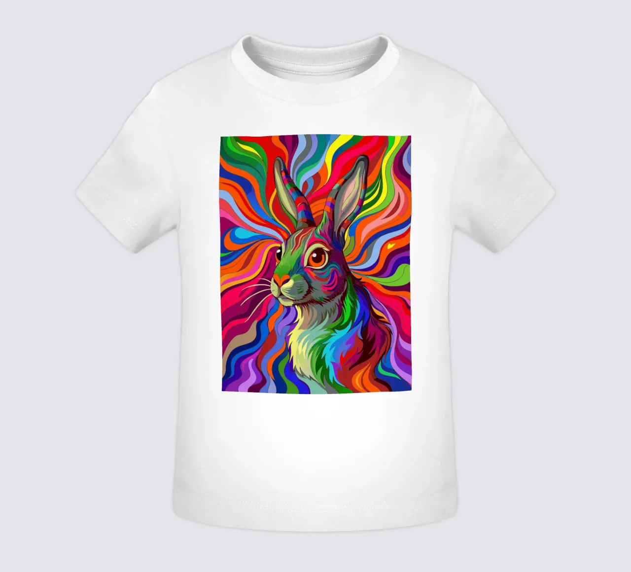 conejo vector a todo color camiseta de bebé de onelife