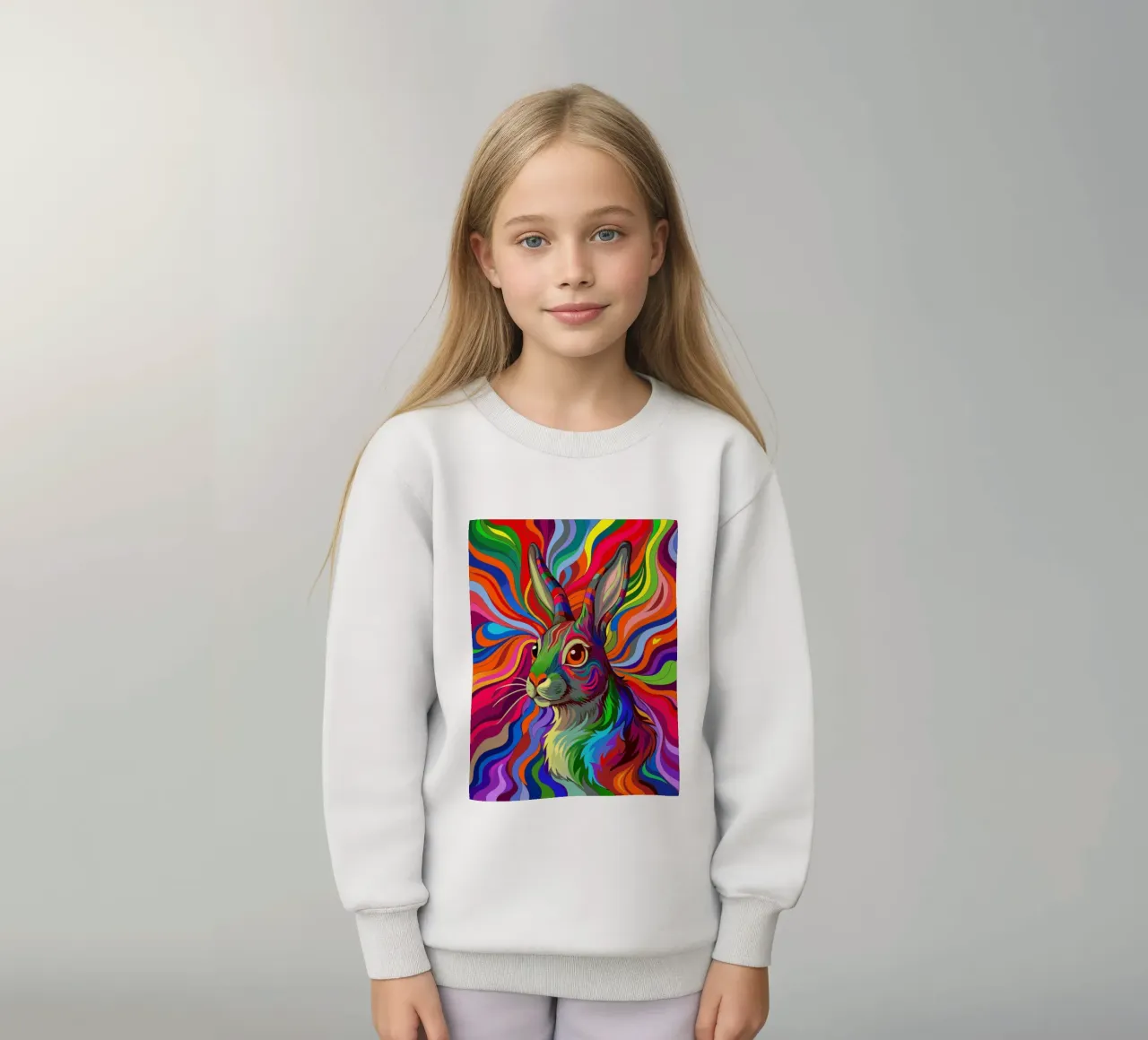 conejo vector a todo color sudadera para niño de onelife