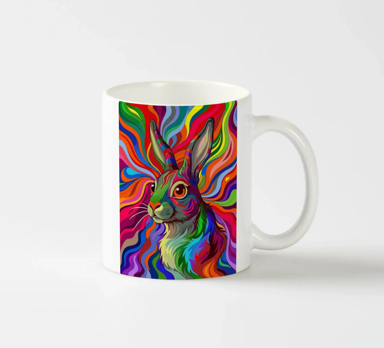 conejo vector a todo color taza de cerámica de onelife