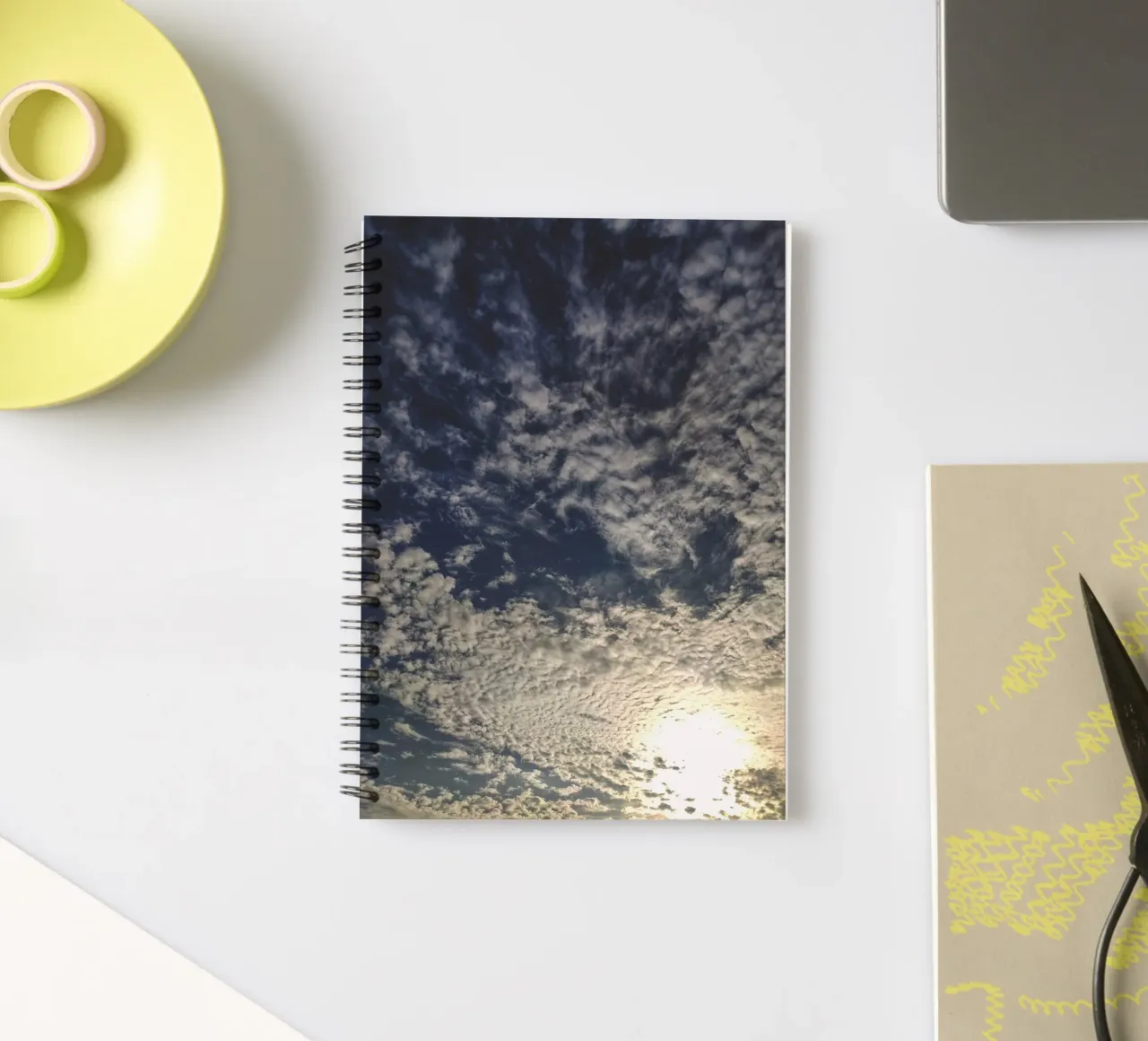 sun and clouds spiral notebook by home of clouds