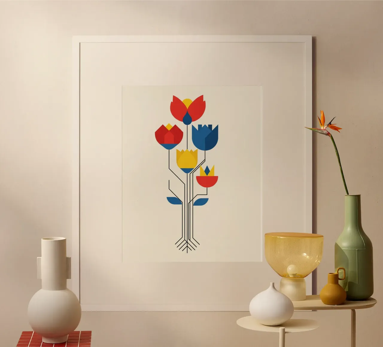 floral bauhaus #074: Flower Circuit poster da Zen Design