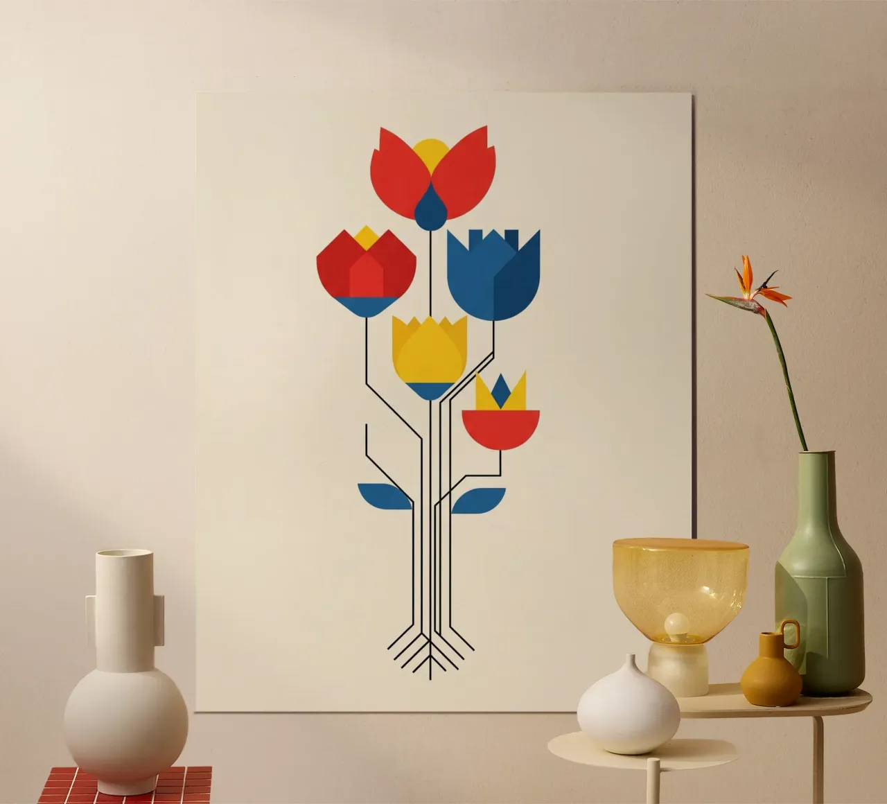 floral bauhaus #074: Flower Circuit poster da Zen Design
