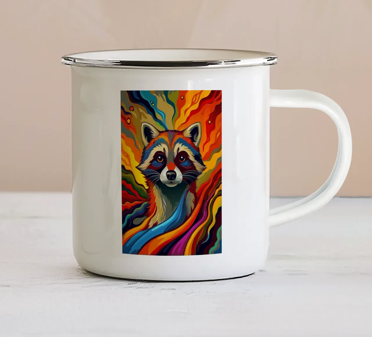 procione vettore fullcolor tazza in smalto da onelife