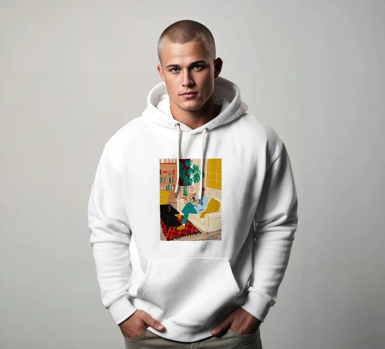 Lectura creativa junto al fuego sudadera con capucha de Marigold Tiga