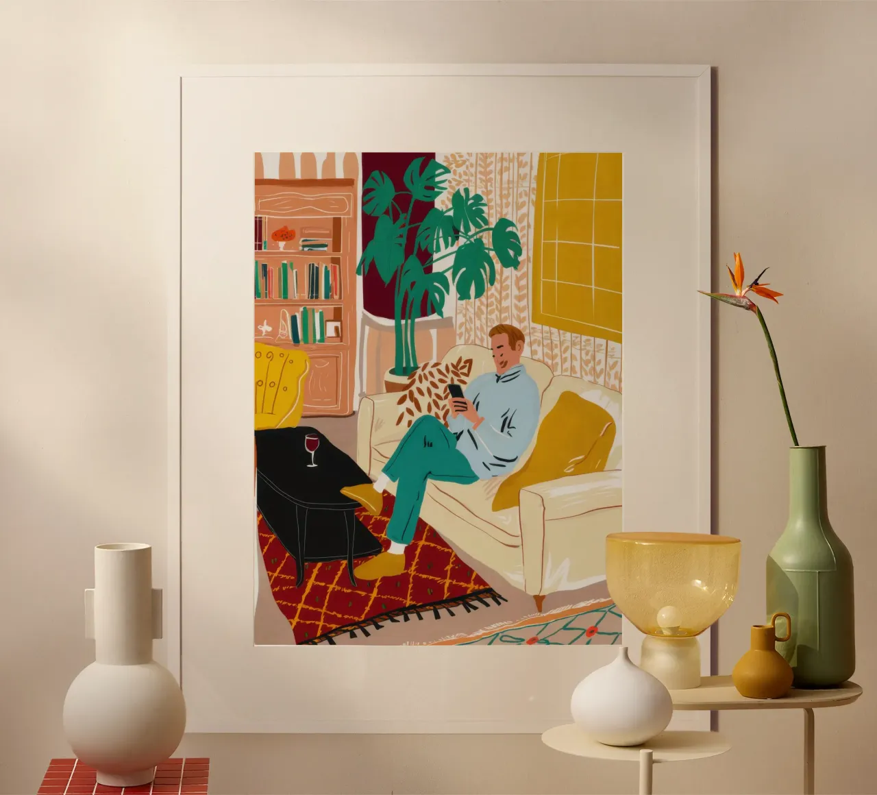 Lectura creativa junto al fuego poster de Marigold Tiga