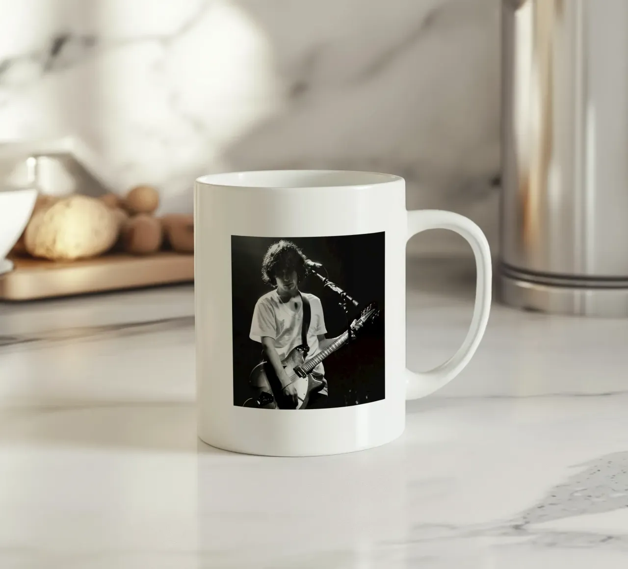 Concert Guitaris Jeff Buckley ceramic mug by greskulargenama