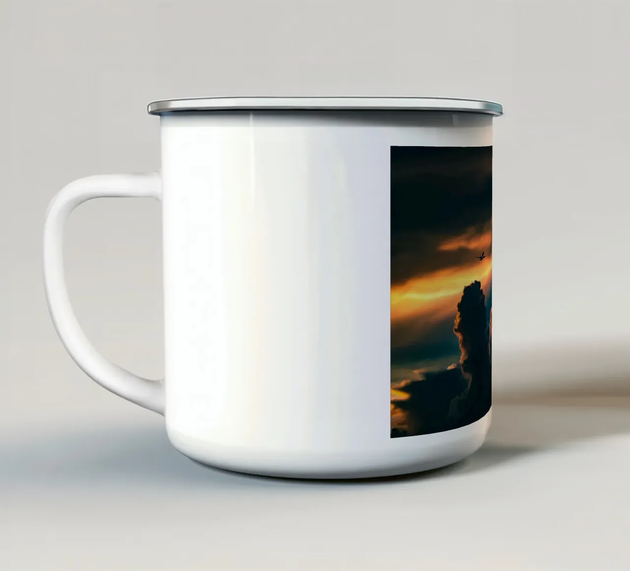volo crepuscolare tazza in smalto da home of clouds