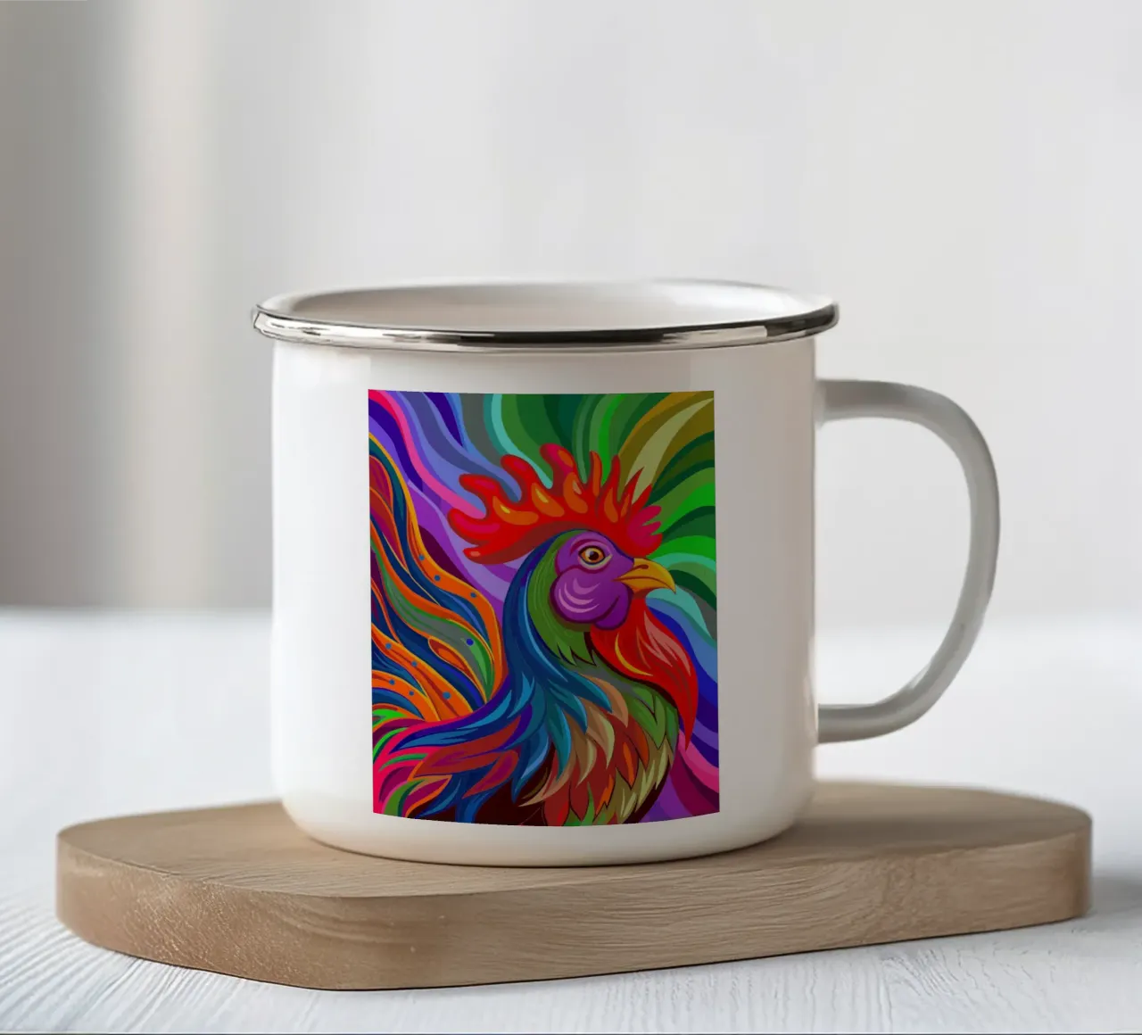 gallo vettore fullcolor tazza in smalto da onelife