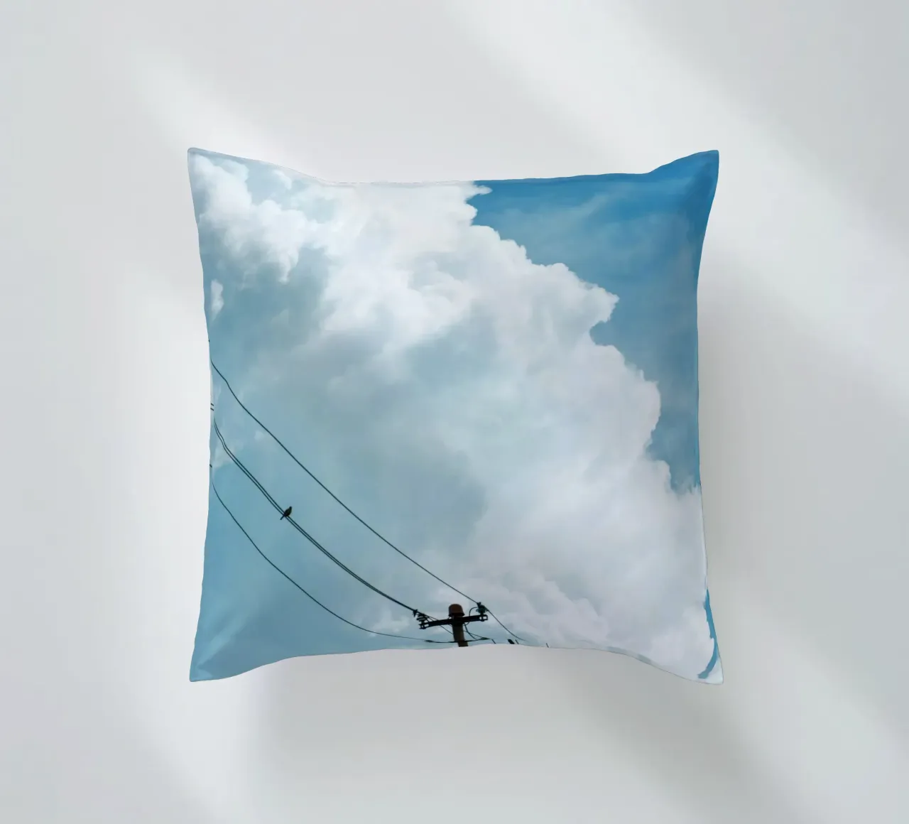 telephone wires and the clouds decorative cushion by home of clouds