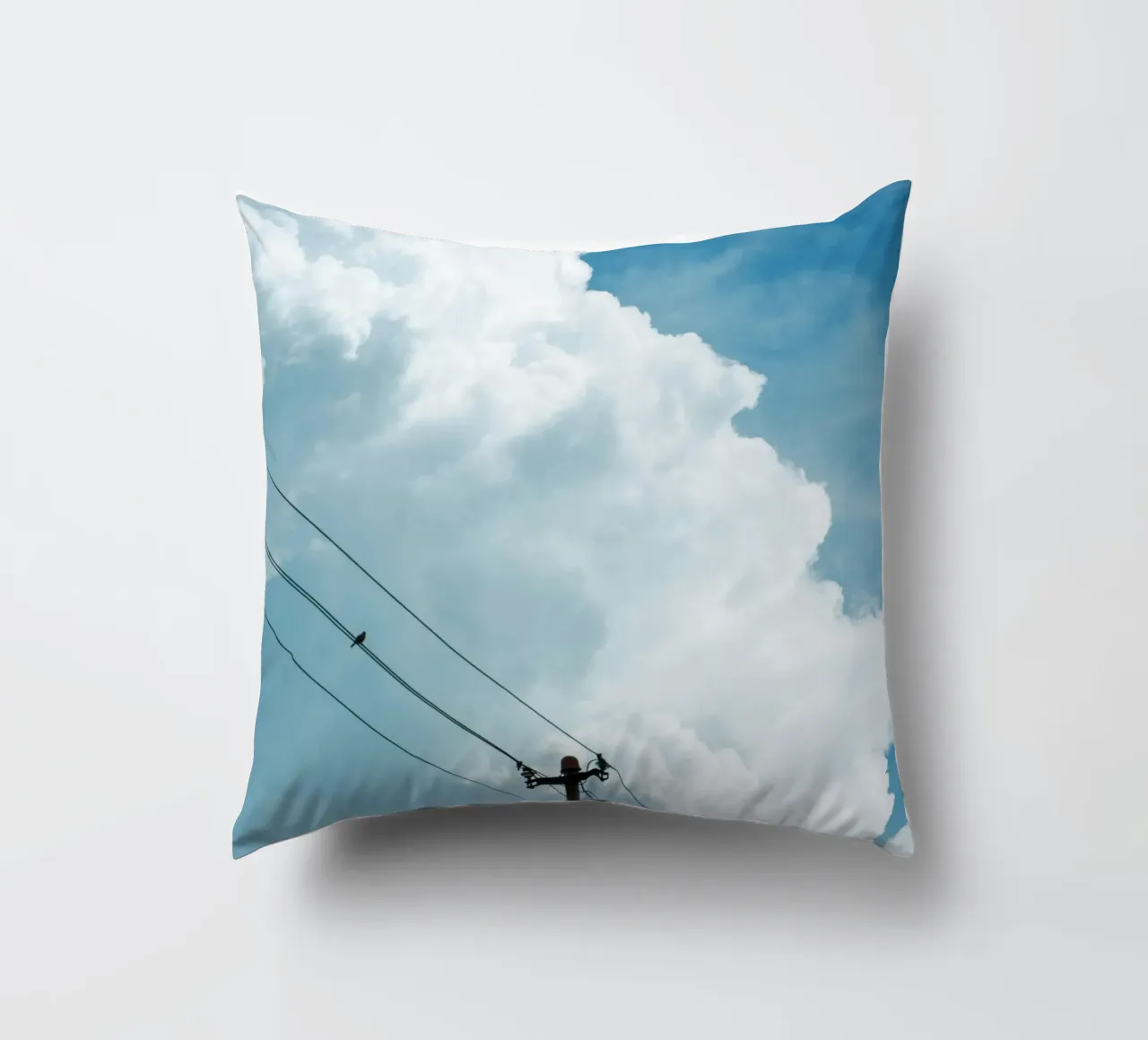 telephone wires and the clouds decorative cushion by home of clouds