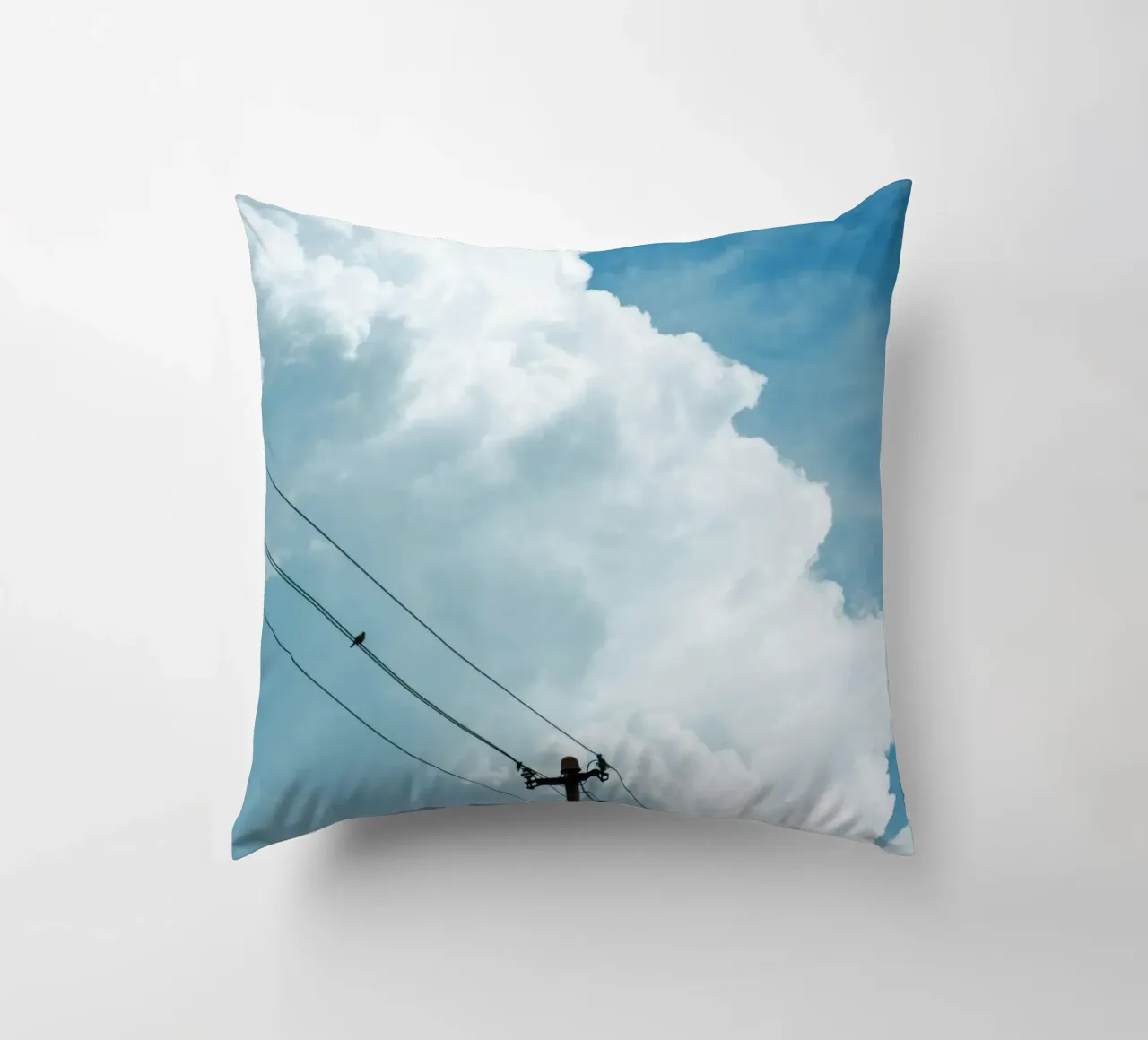 telephone wires and the clouds decorative cushion by home of clouds